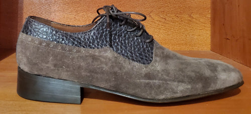 Brown Buffalo & Suede Dress Shoe US Men's 10.5 image 0