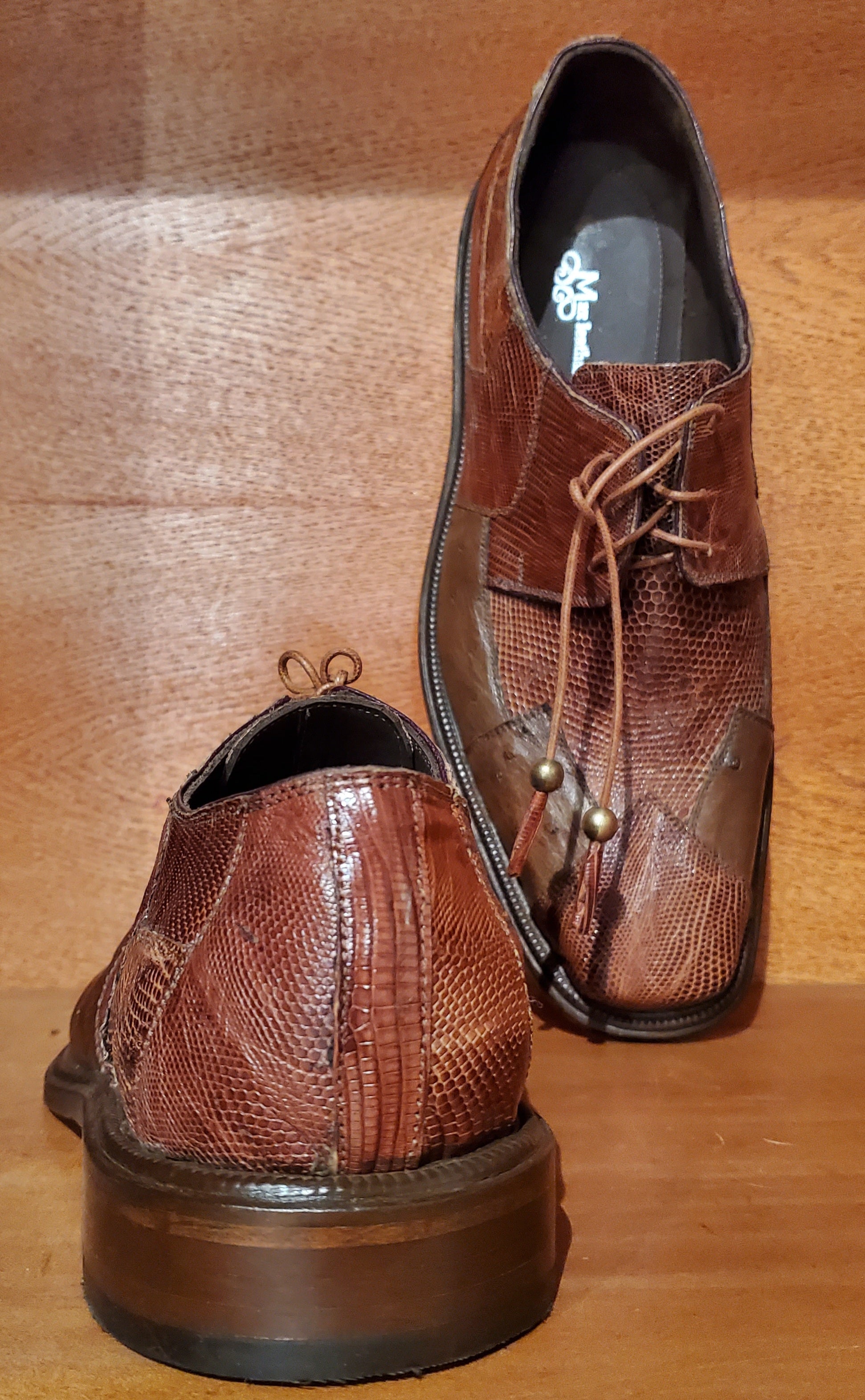 Cognac Ostrich and Lizard 007 US Men's 11.5 image 3