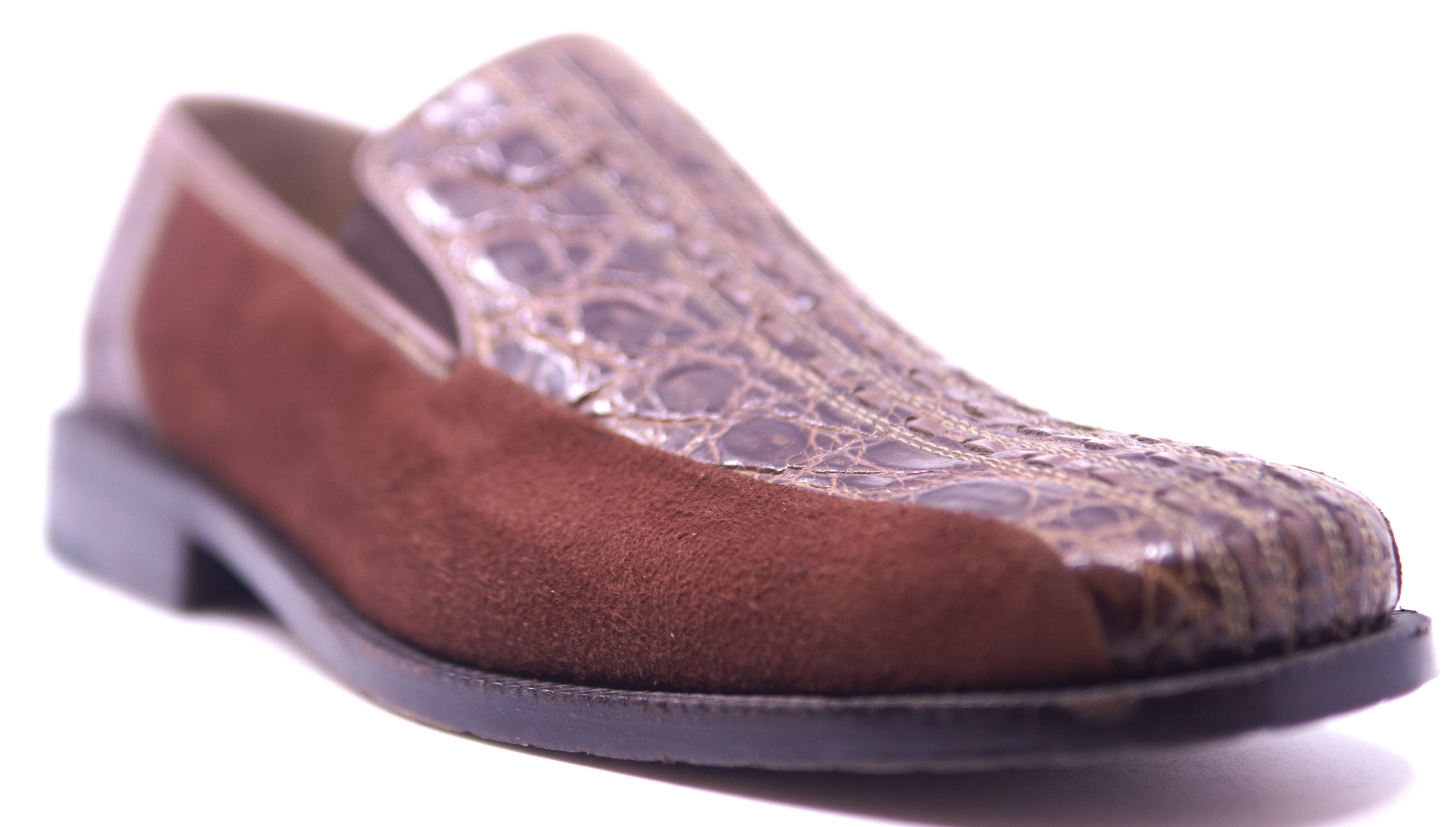Genuine Suede & Alligator Loafer Dress Shoe image 2