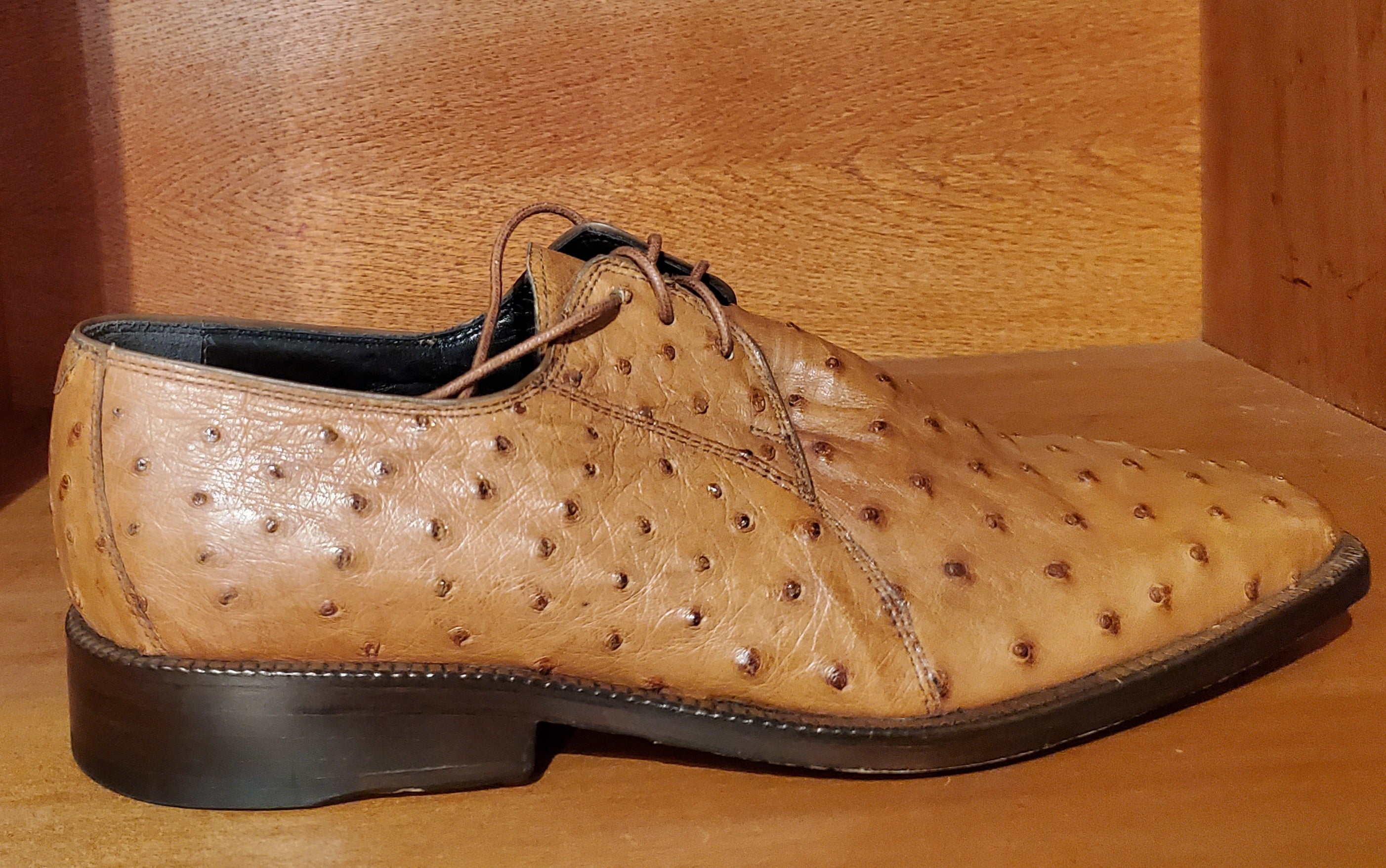 Cognac Ostrich Dress Shoe US Men's 11 image 0