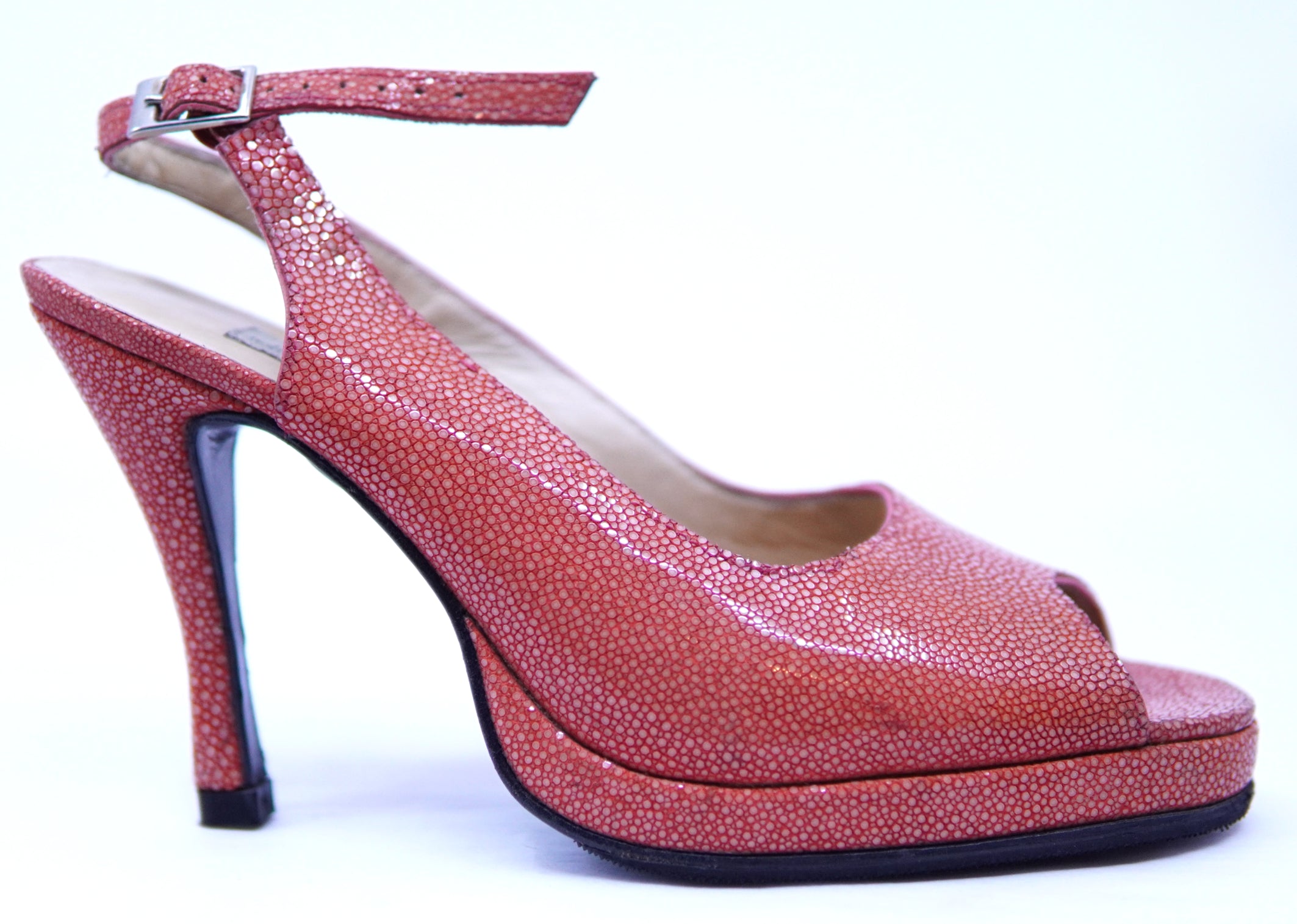 Coral Sanded Stingray Heels image 0
