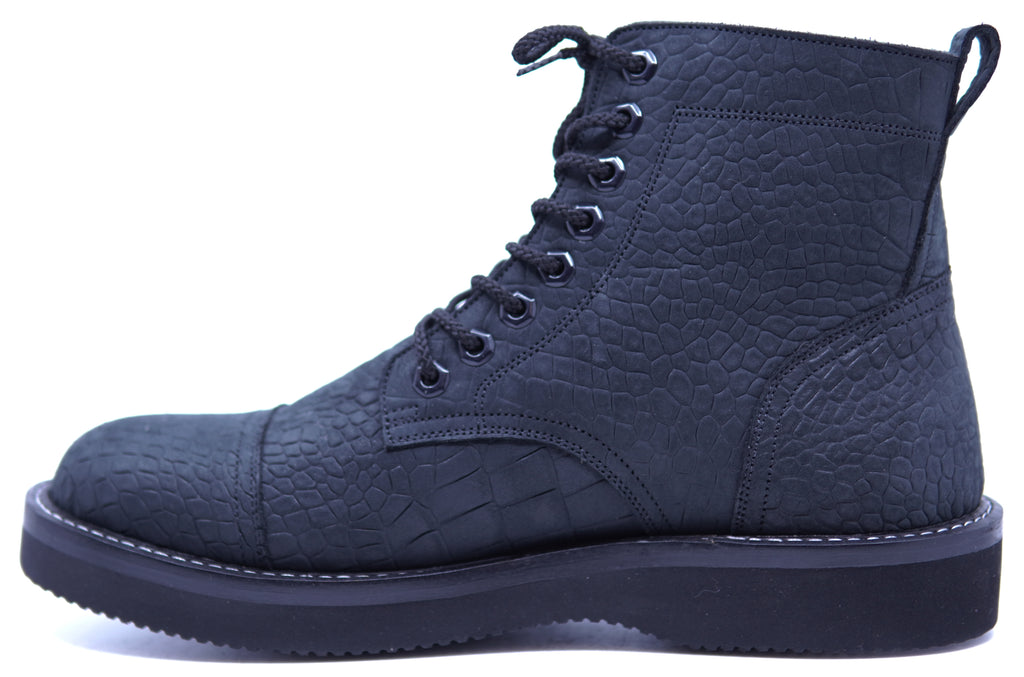 Suede Alligator Print Leather Boots 10.5-US Men's 10.5 image 1
