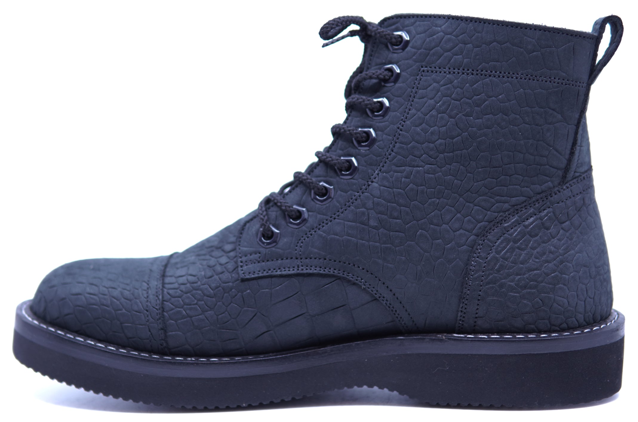 Suede Alligator Print Leather Boots 10.5-US Men's 10.5 image 1