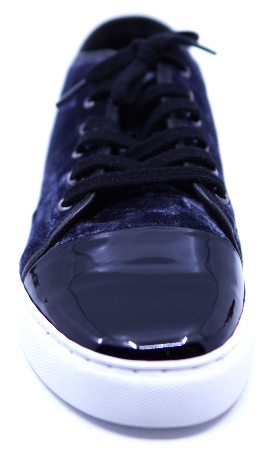 Genuine Navy Blue Velvet & Black Patent Sneaker image 3
