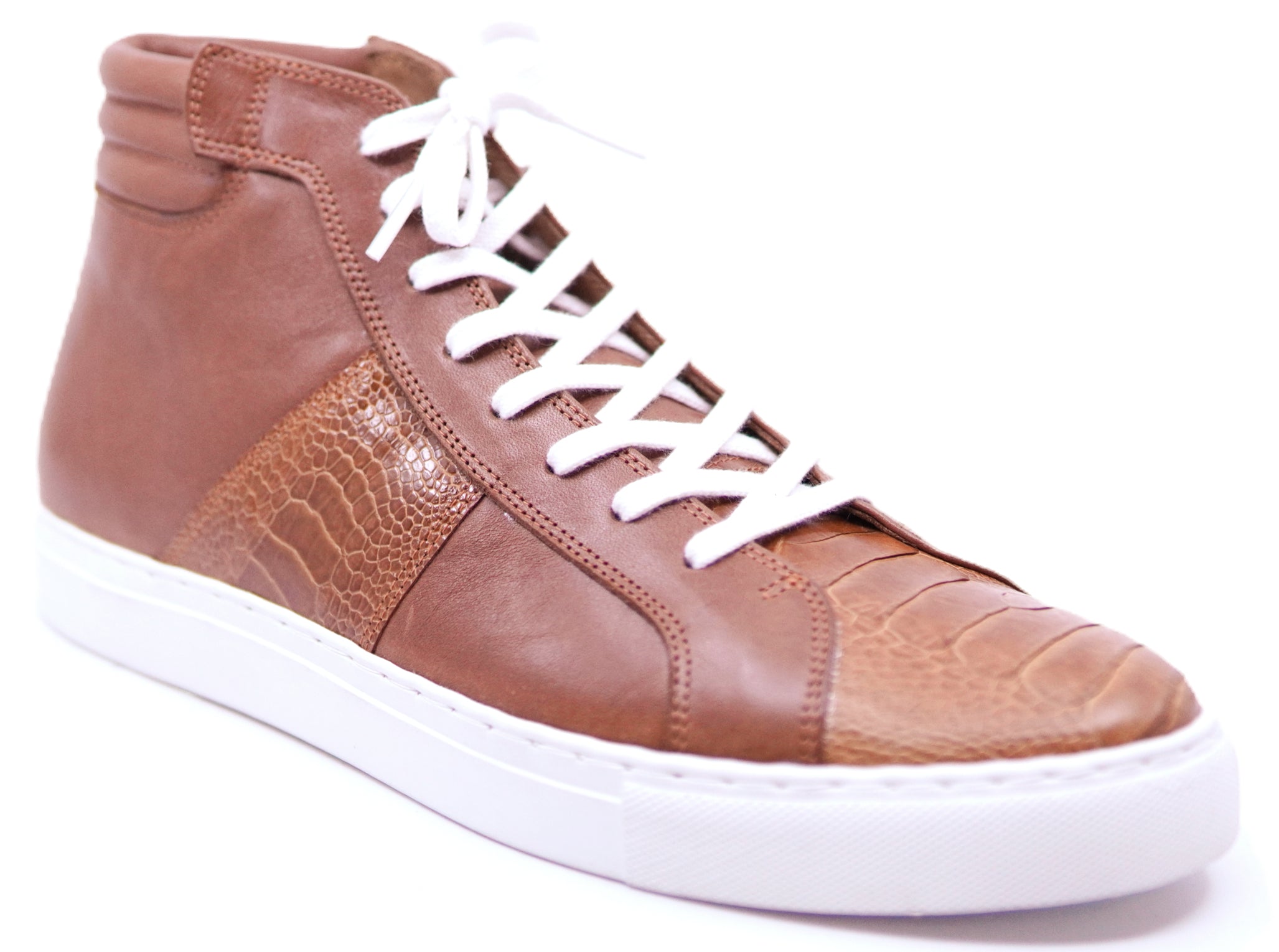 Ostrich Leg & Leather High Top Sneaker image 1