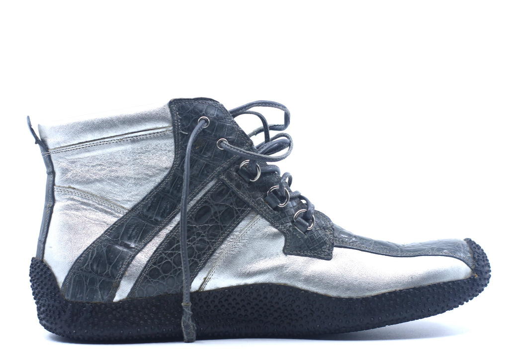Silver Croc and Leather Sneaker US 11 image 0