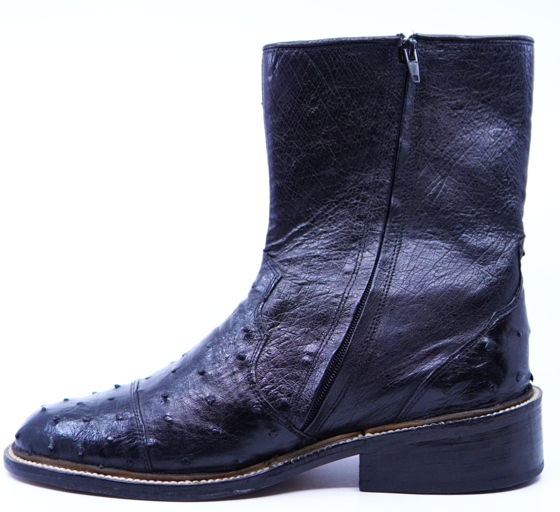Black Ostrich Dress Boots US Men's 10 image 2