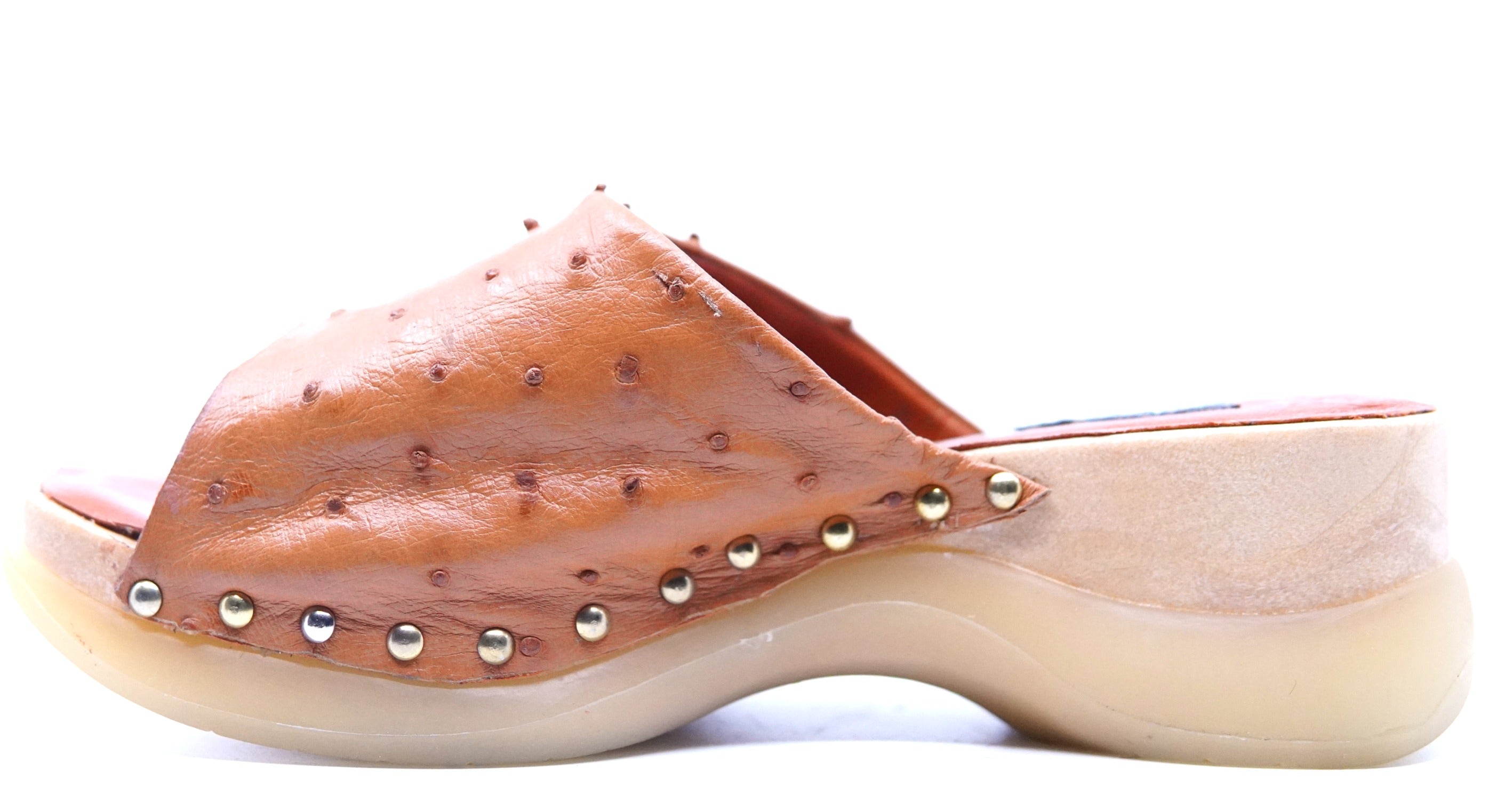 Cognac Ostrich Clog US Women's 11 image 2
