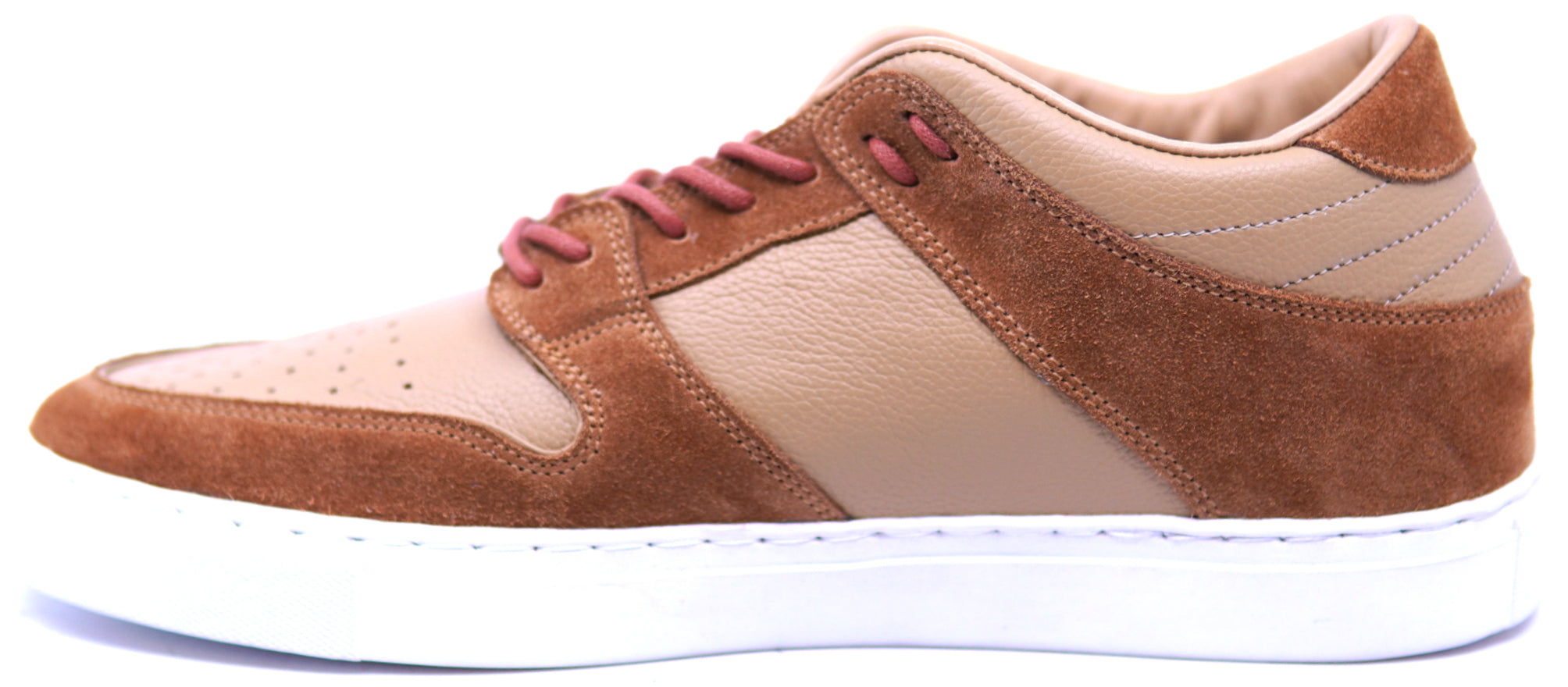 Beige Leather & Cognac Suede Sneaker image 1