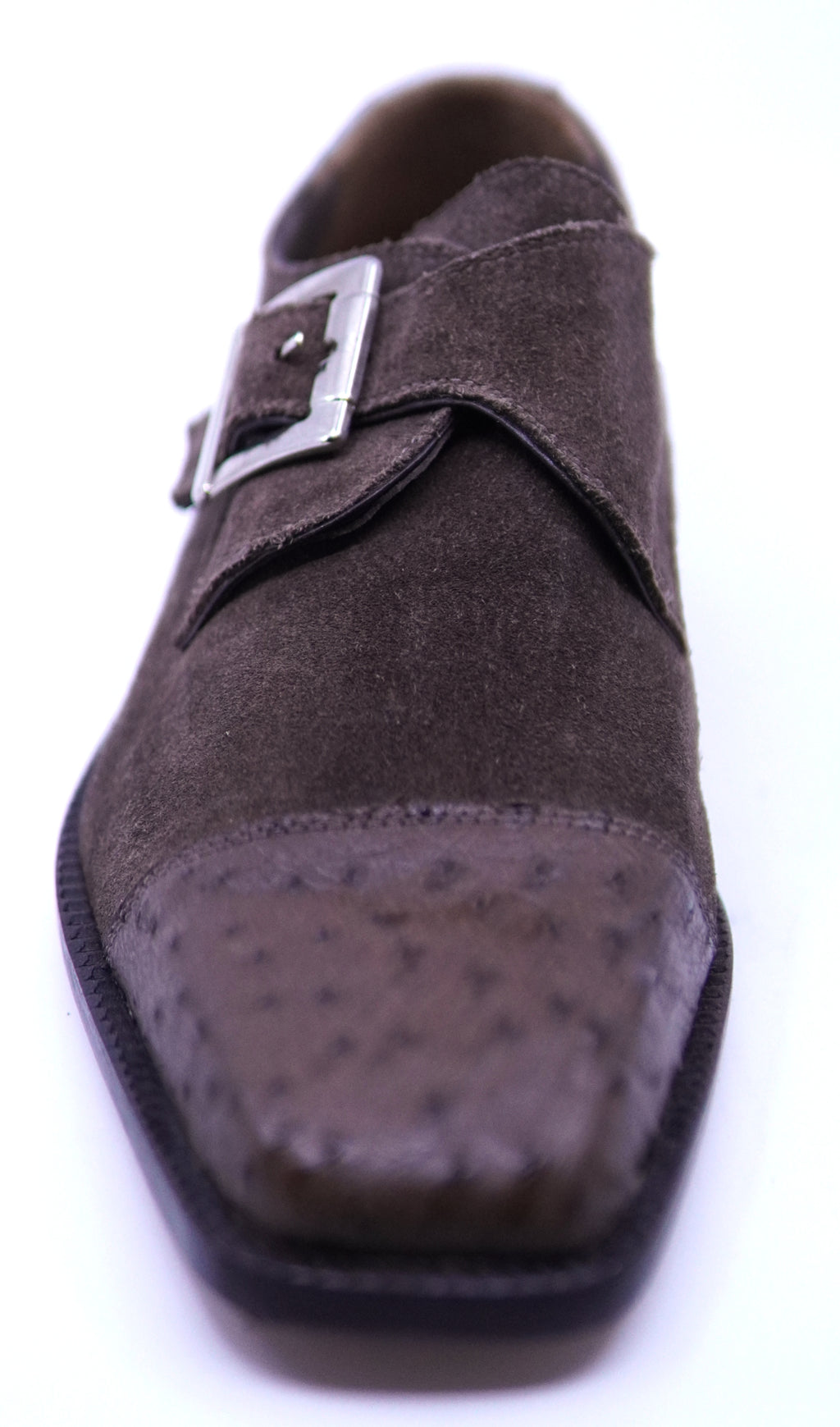 Ostrich & Suede Cap Toe Dress Shoe image 3