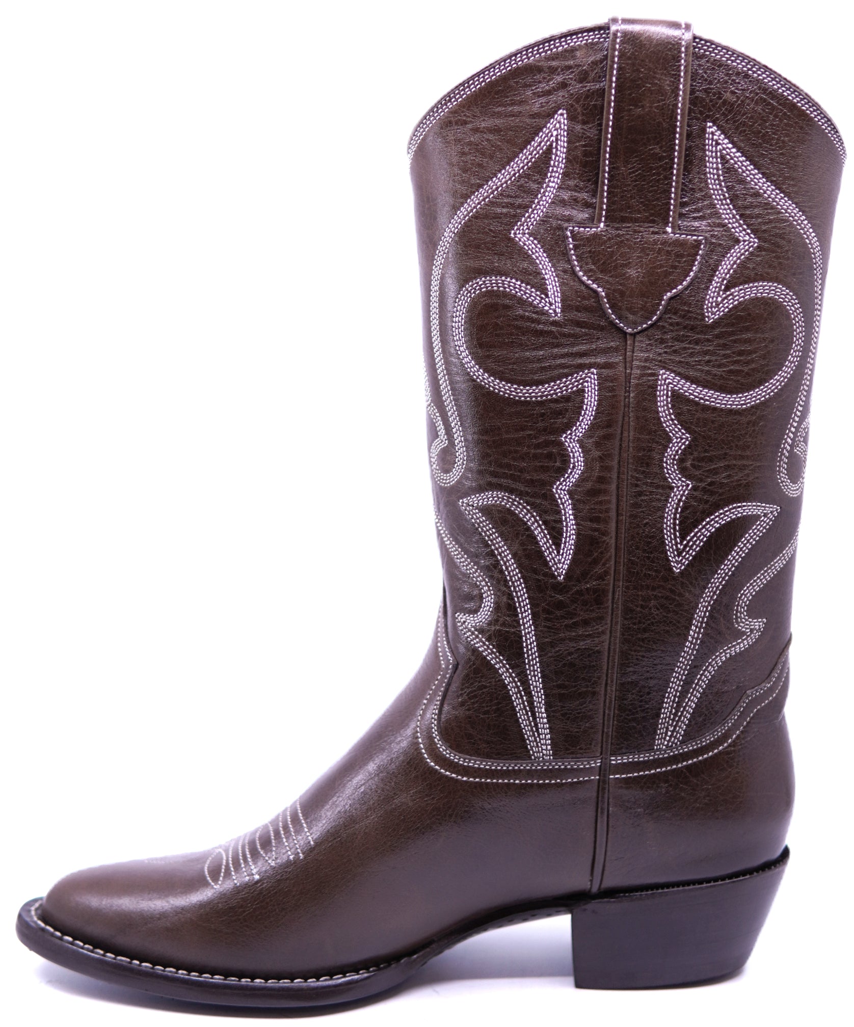 Genuine Brown Leather Cowboy Boots image 1