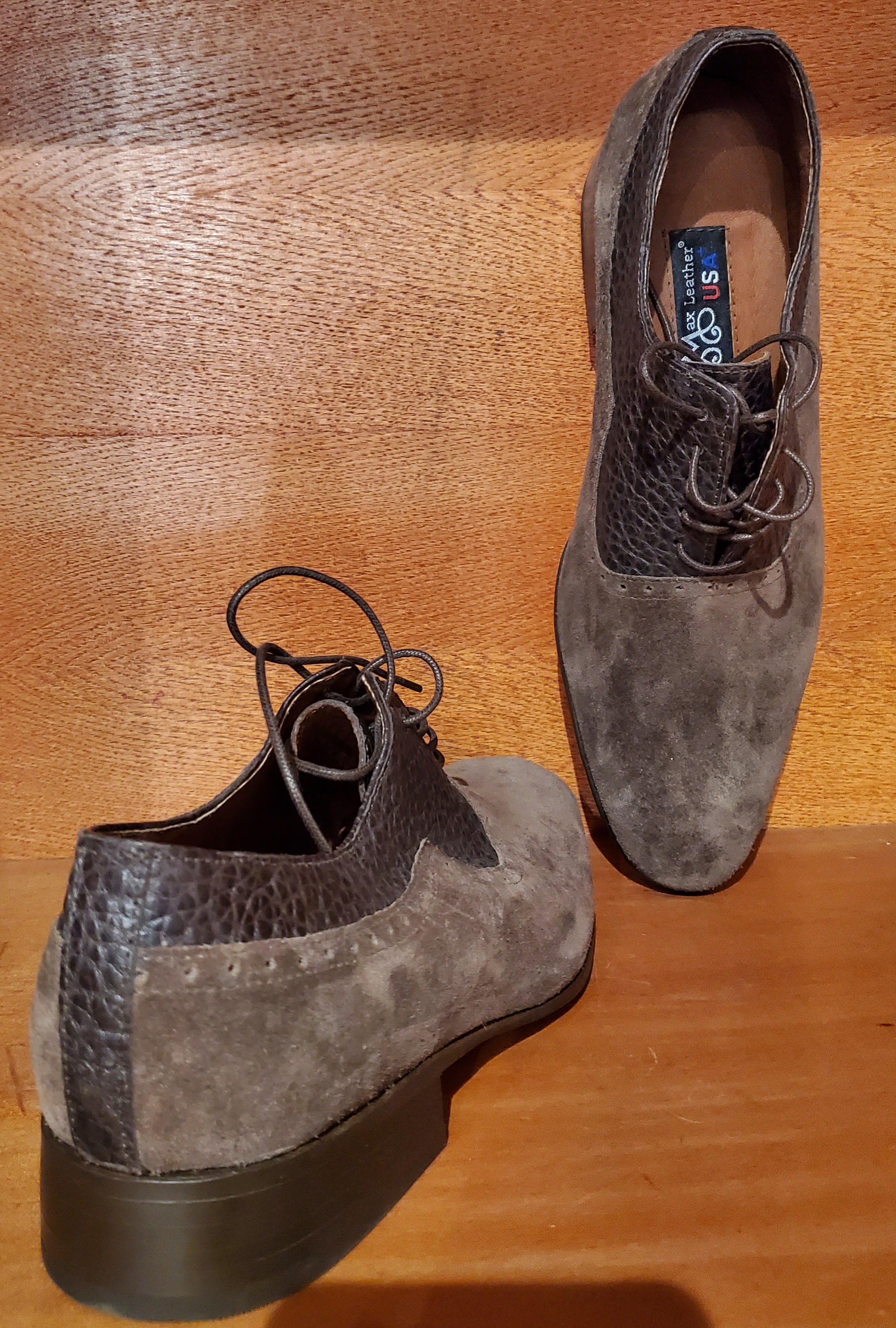 Brown Buffalo and Suede Dress Shoe US Men's 11.5 image 3