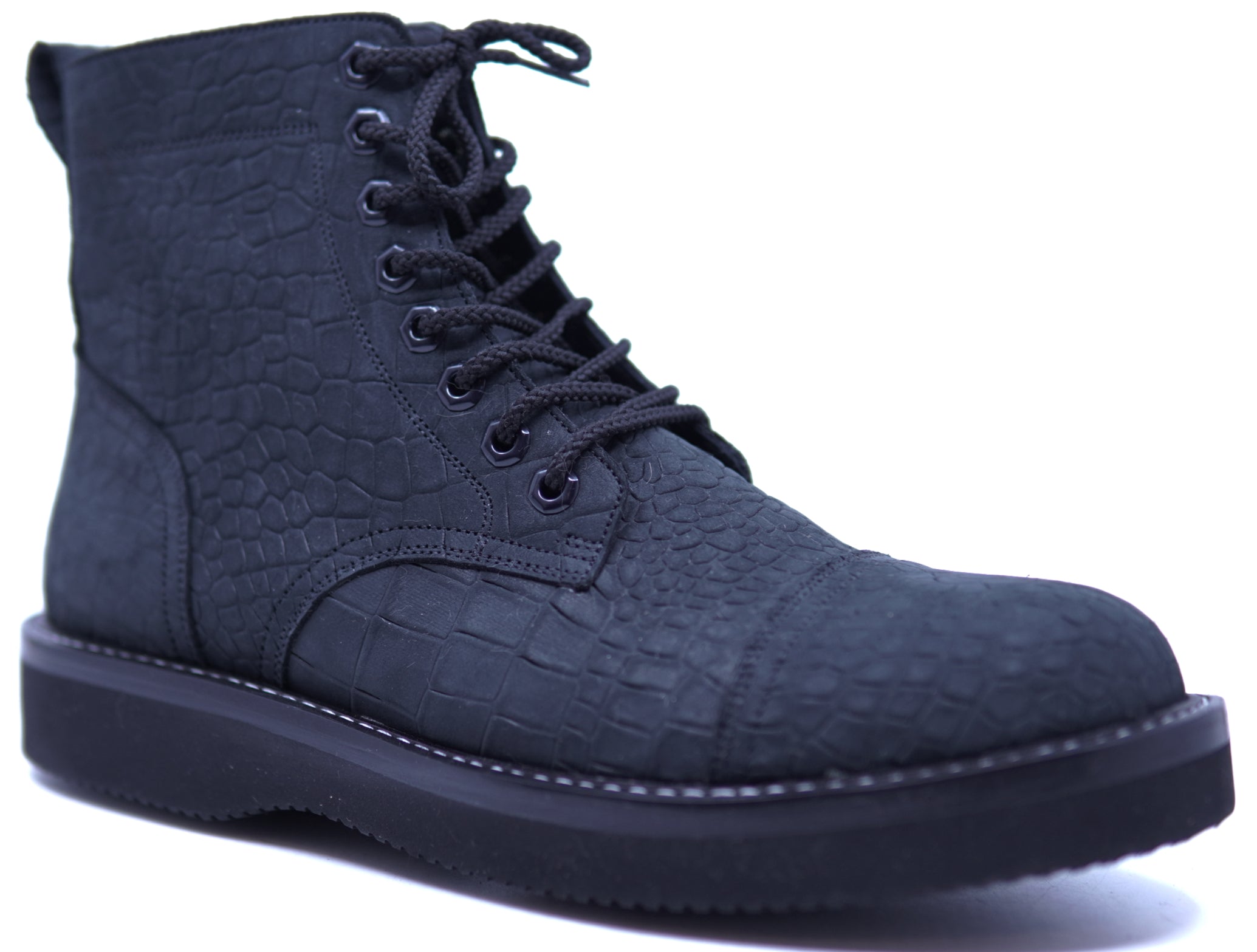 Suede Alligator Print Leather Boots 10.5-US Men's 10.5 image 2