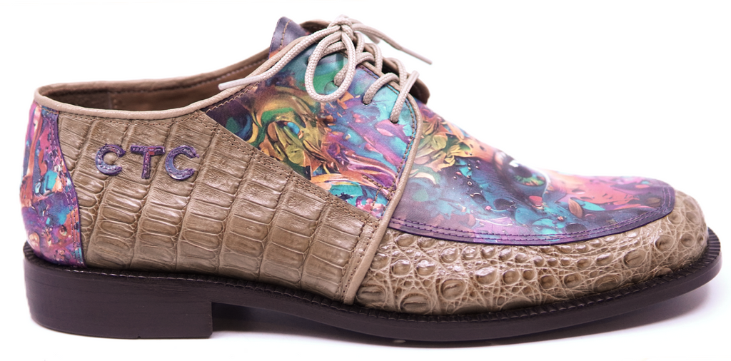 Oryx Crocodile & Custom Printed Leather Dress Shoe image 0
