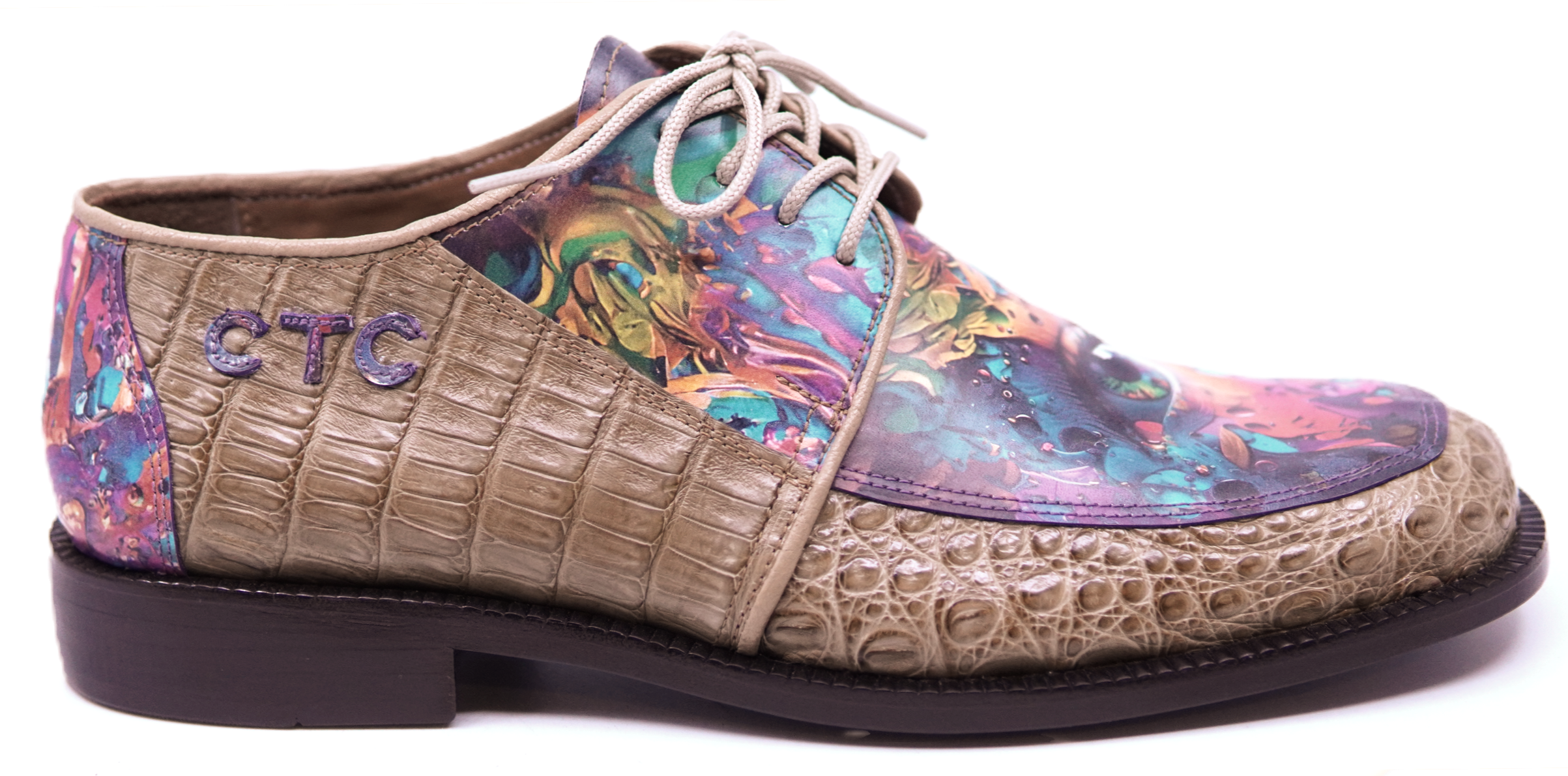 Oryx Crocodile & Custom Printed Leather Dress Shoe image 0