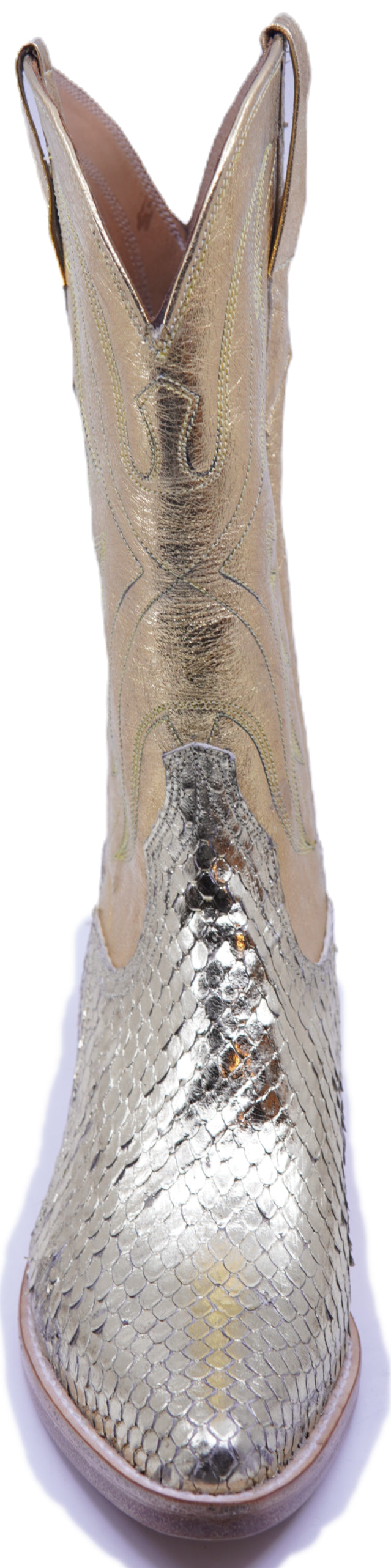 Genuine Gold Snake Cowboy Boots US Women's 9 image 3