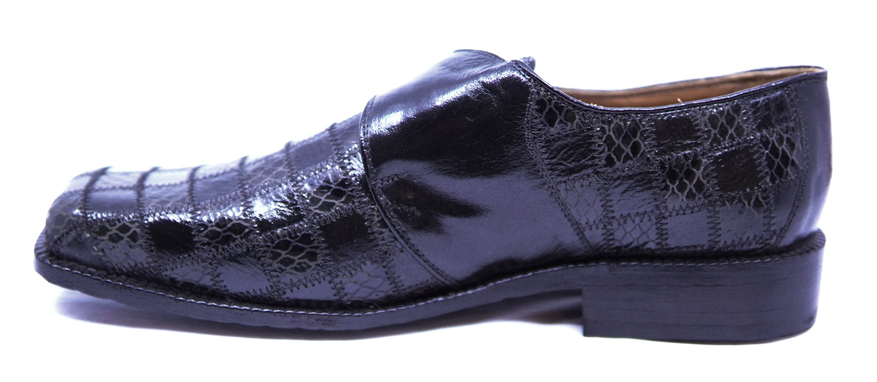 Leather & Printed Snake Troy Buckle Loafer Dress Shoe image 1