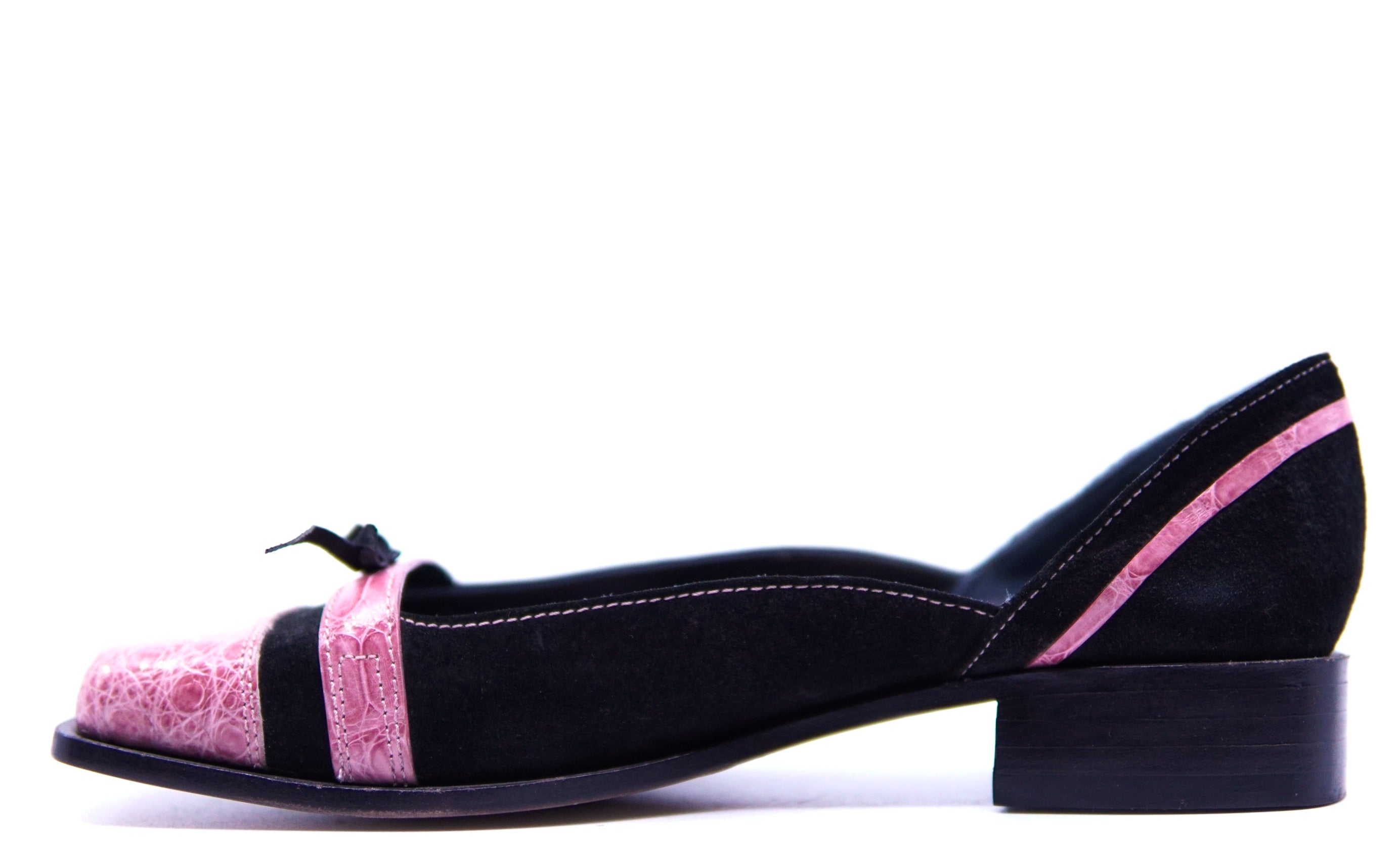 Pink Crocodile and Suede Loafers US Women's 8.5 image 1