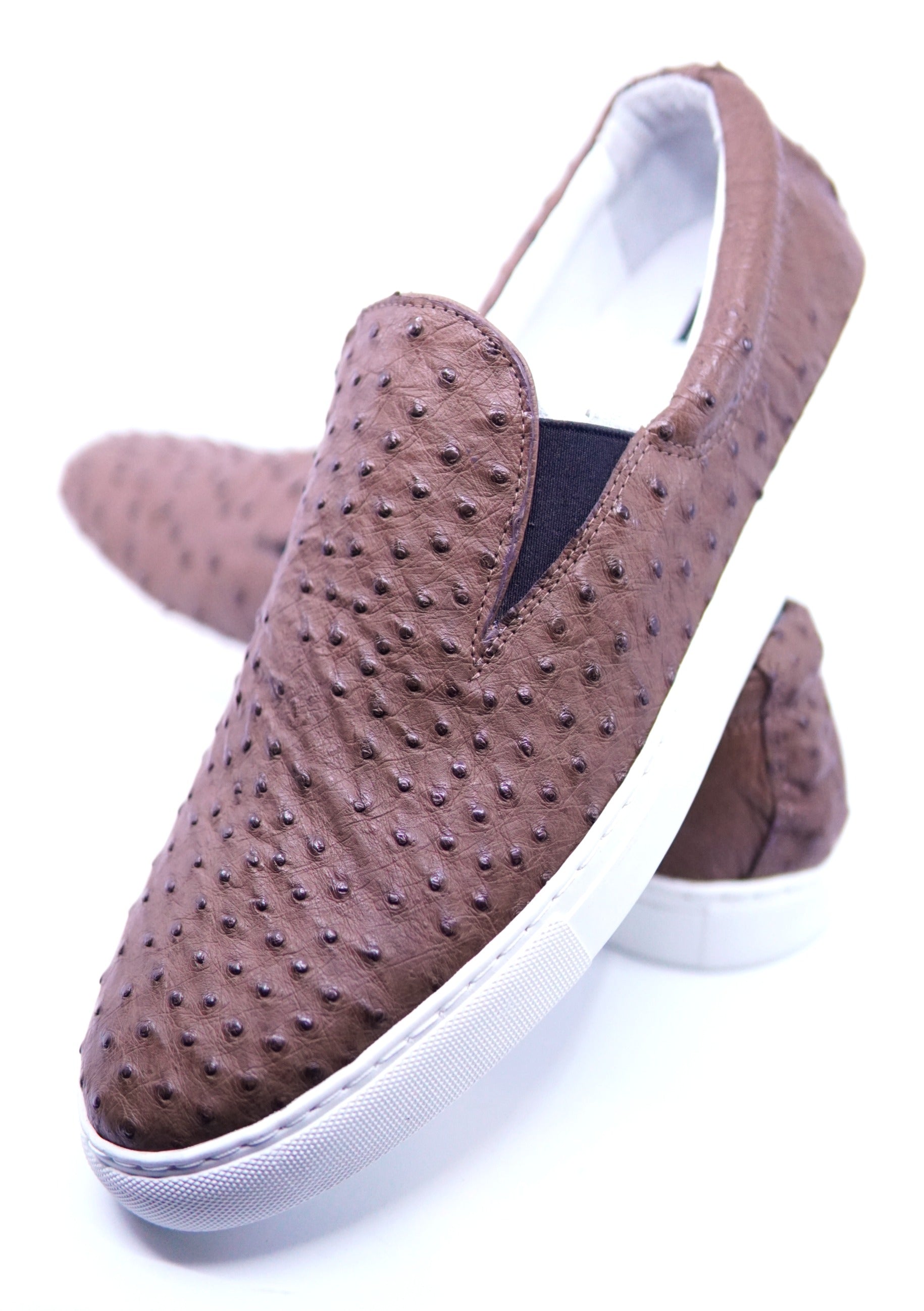 Brown Ostrich Slip On Sneaker US 14 image 3