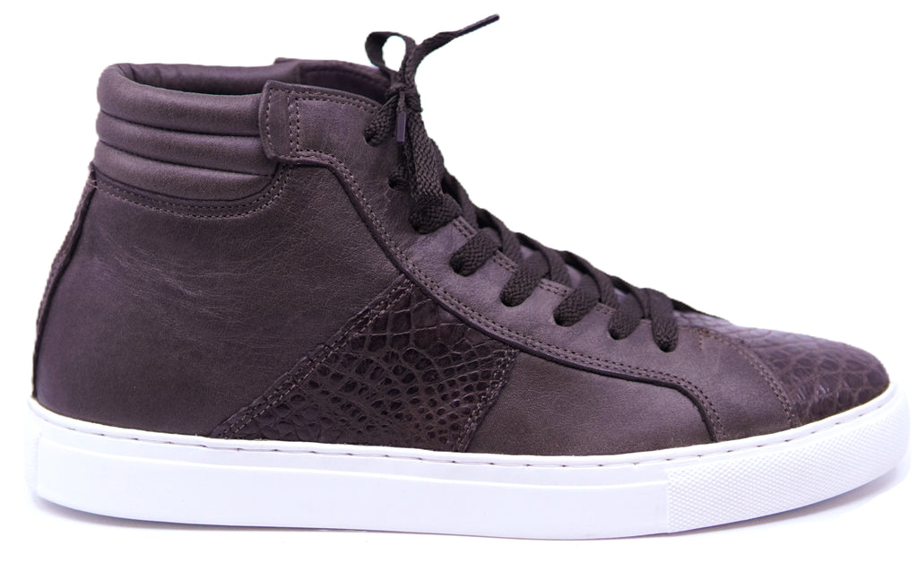 Crocodile & Leather High Top Sneaker image 0