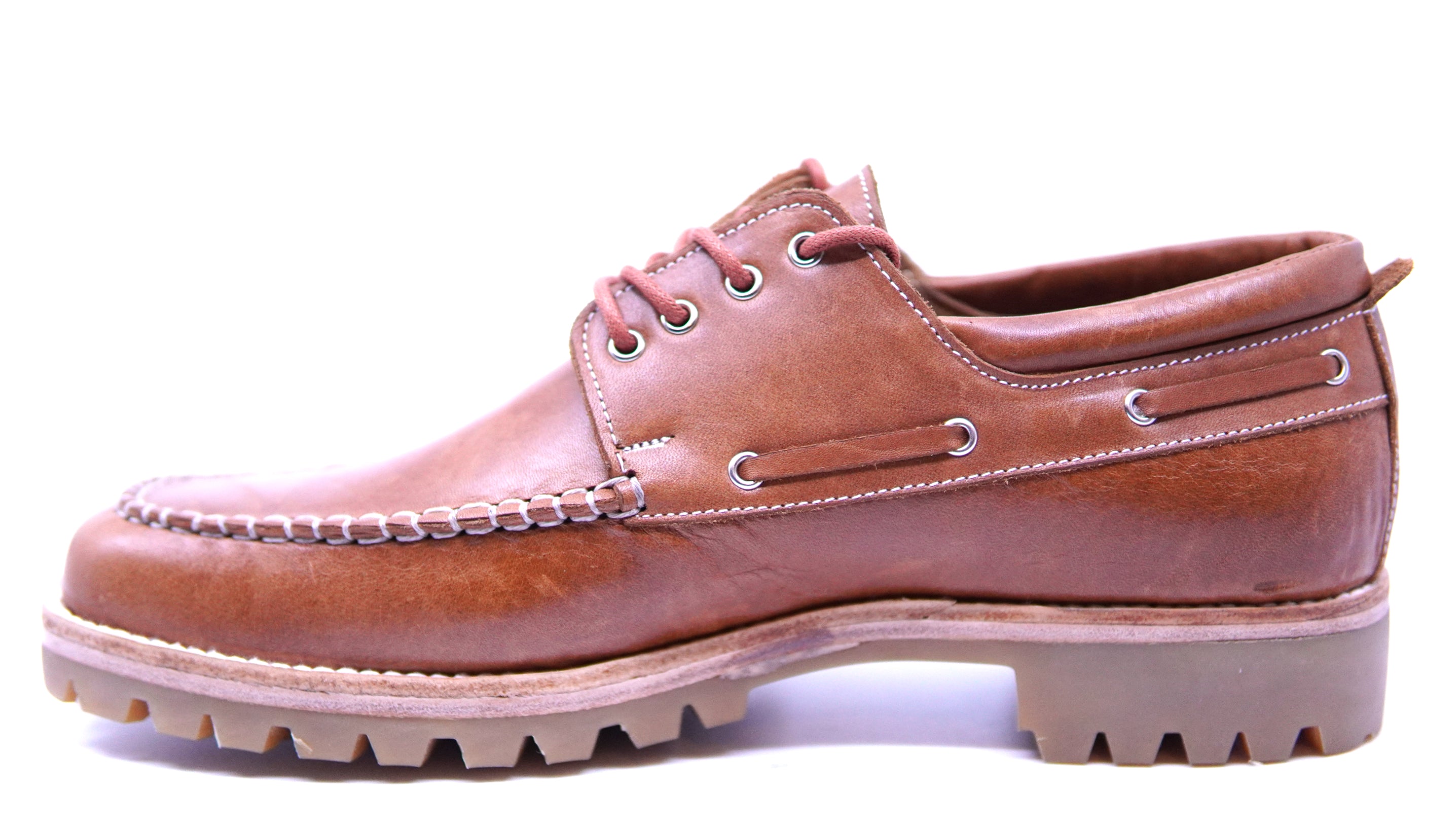 Genuine Cognac Leather Boat Shoe US 10.5 image 3