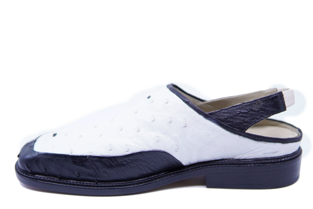 Full Black & White Ostrich Sandals US 11 image 2