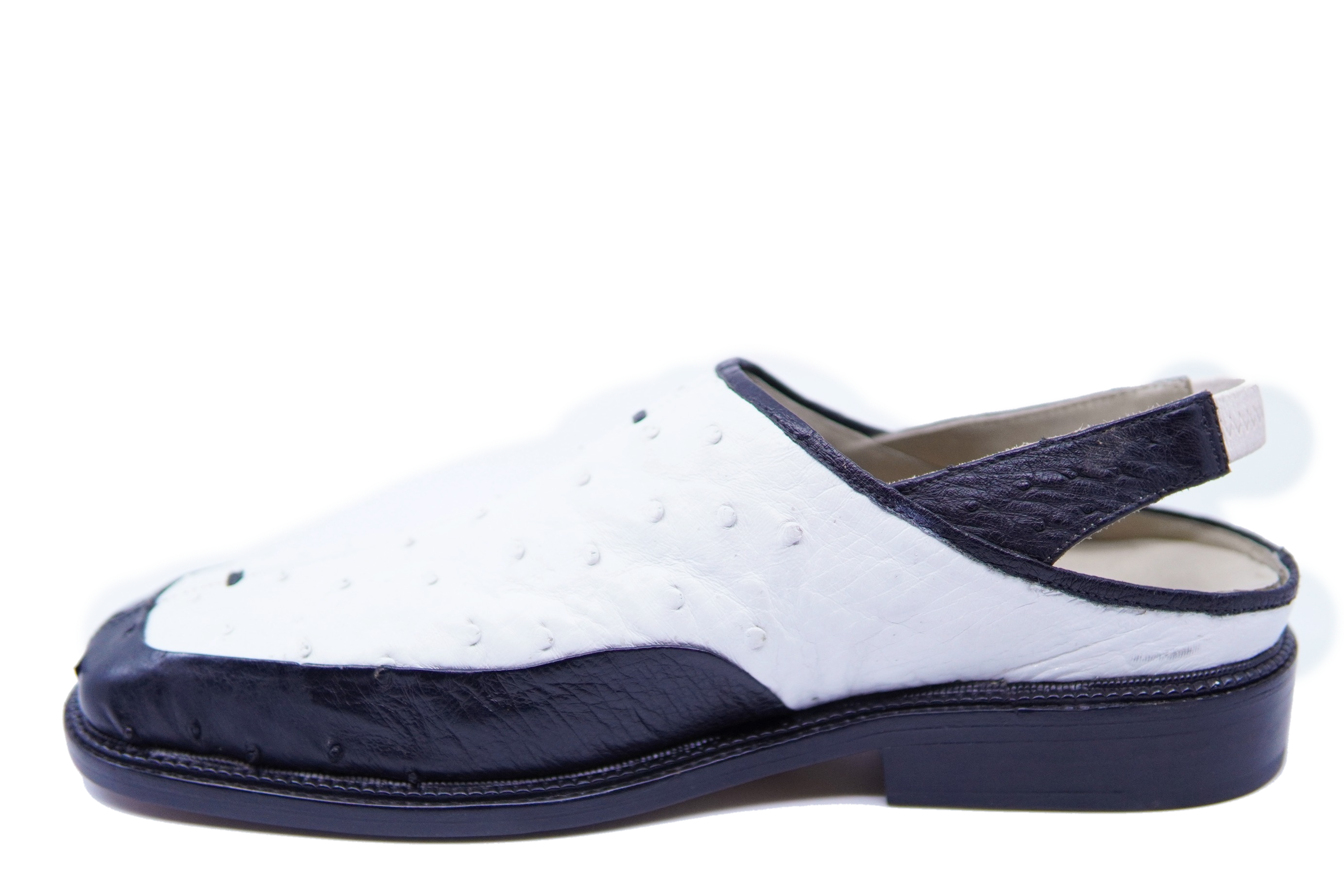 Full Black & White Ostrich Sandals US 11 image 2