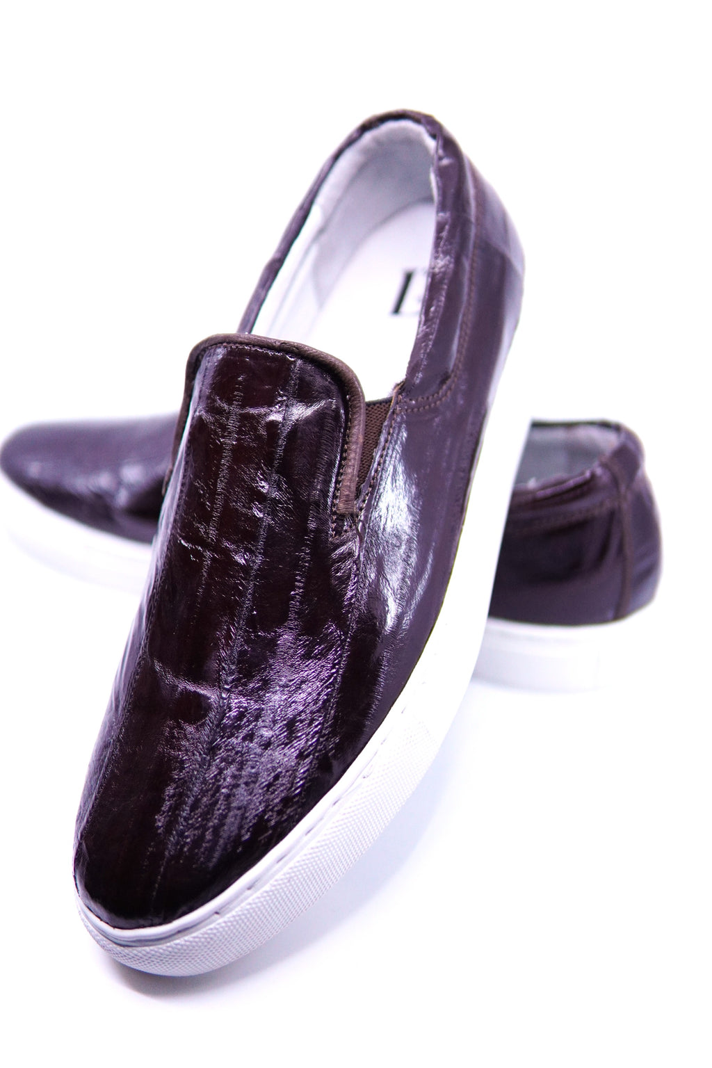 Brown Eel Slip On Sneaker US 9.5 image 3
