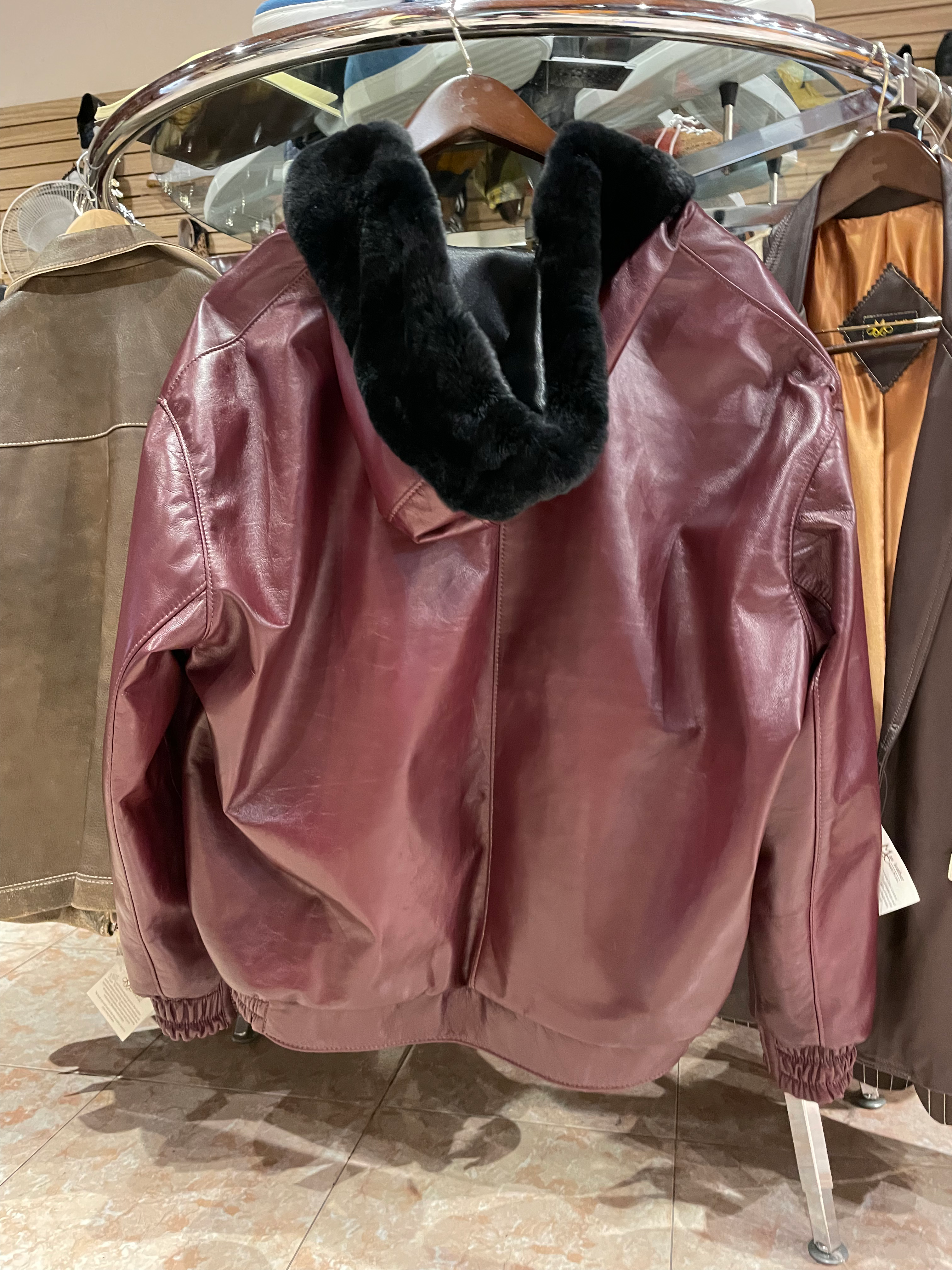 Burgundy and Black Bomber US Men's 3XL image 1