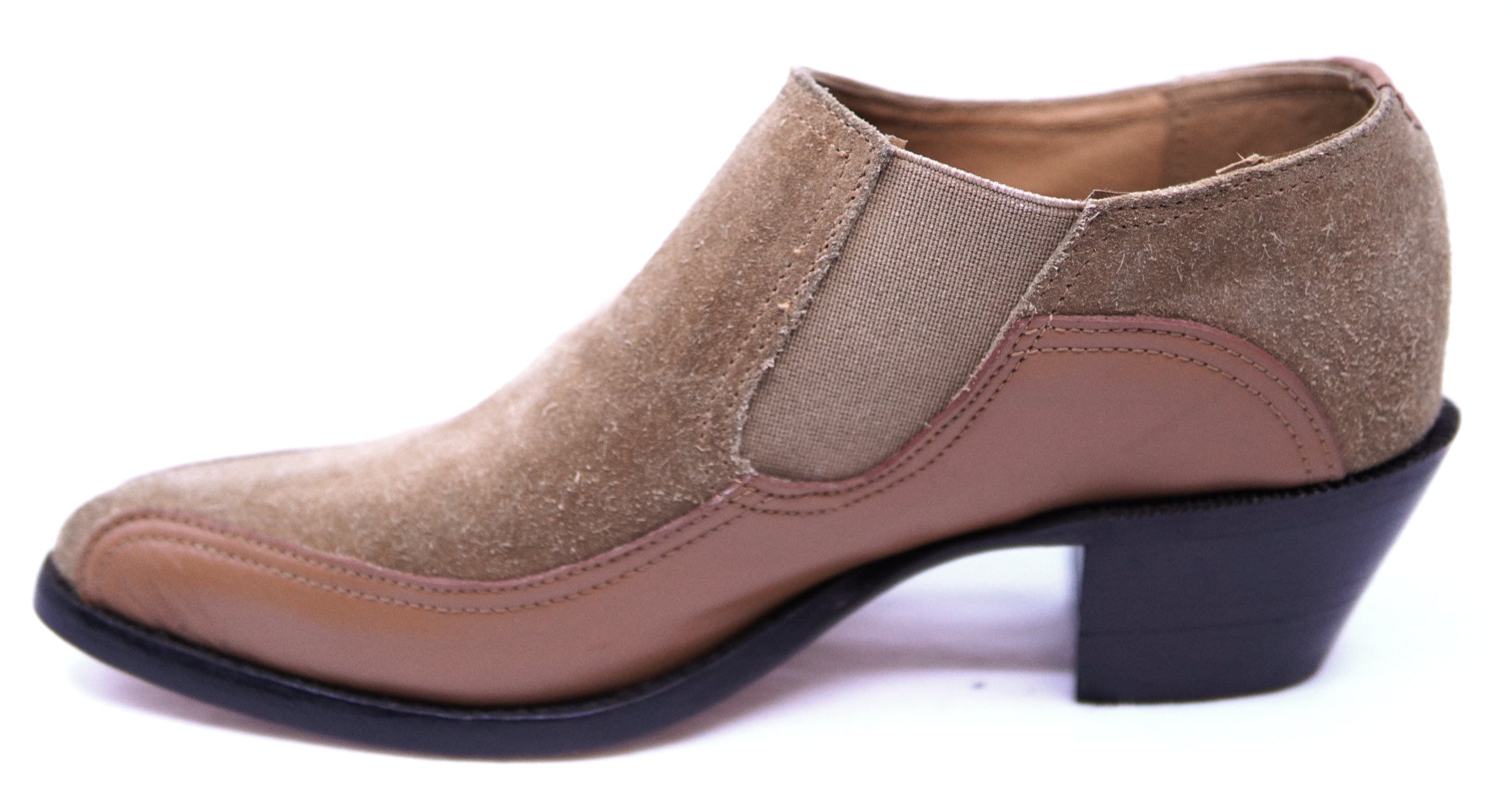 Suede & Leather Ankle Boot Heel image 1