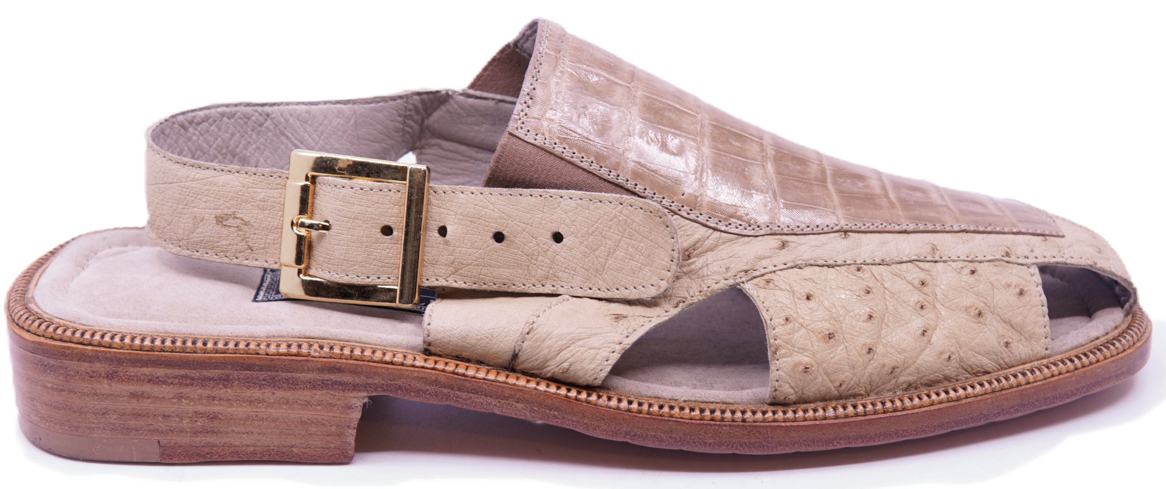 Croc Belly & Ostrich Sandals US 9.5 Men's image 0