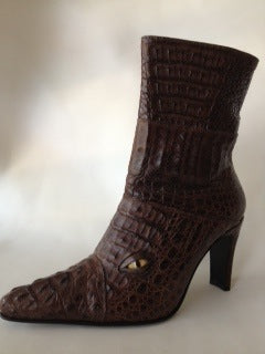 Hornback Crocodile Boot with Eyes image 0