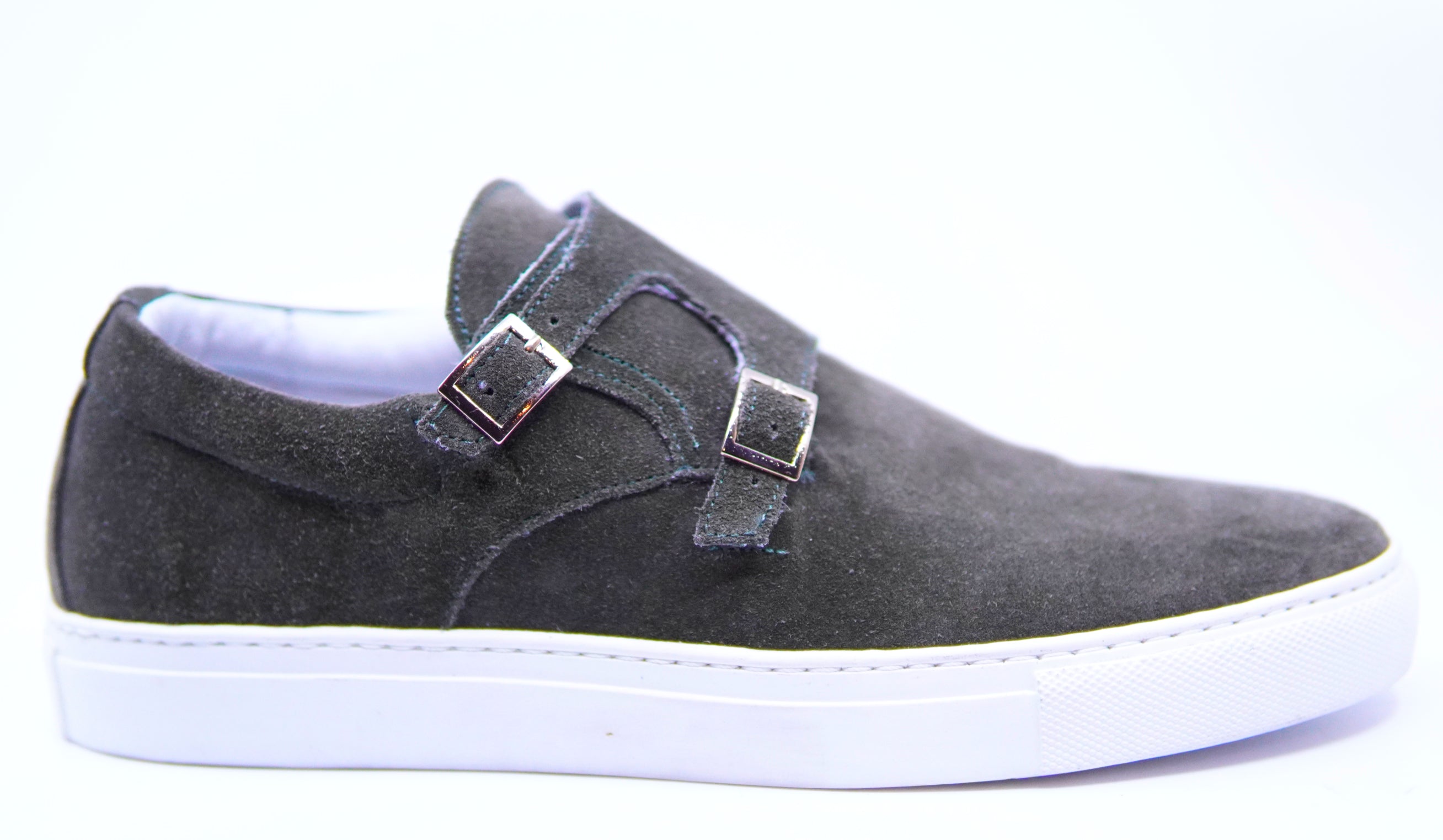 Olive Green Suede Monk Strap Sneaker US 8 image 0