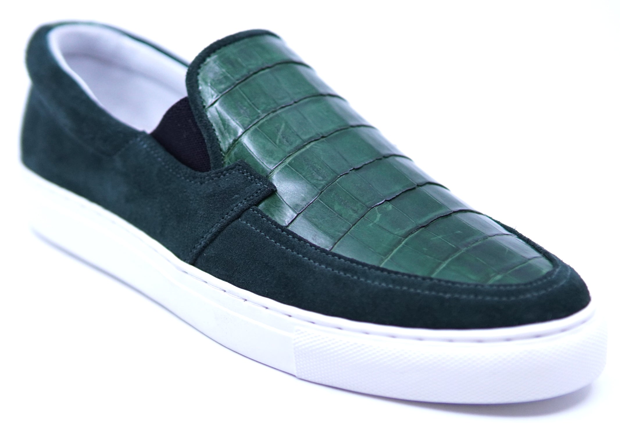 Crocodile & Suede Slip-On Sneakers image 2