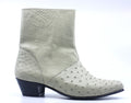 Winter White Ostrich Botin US 10.5 image 0