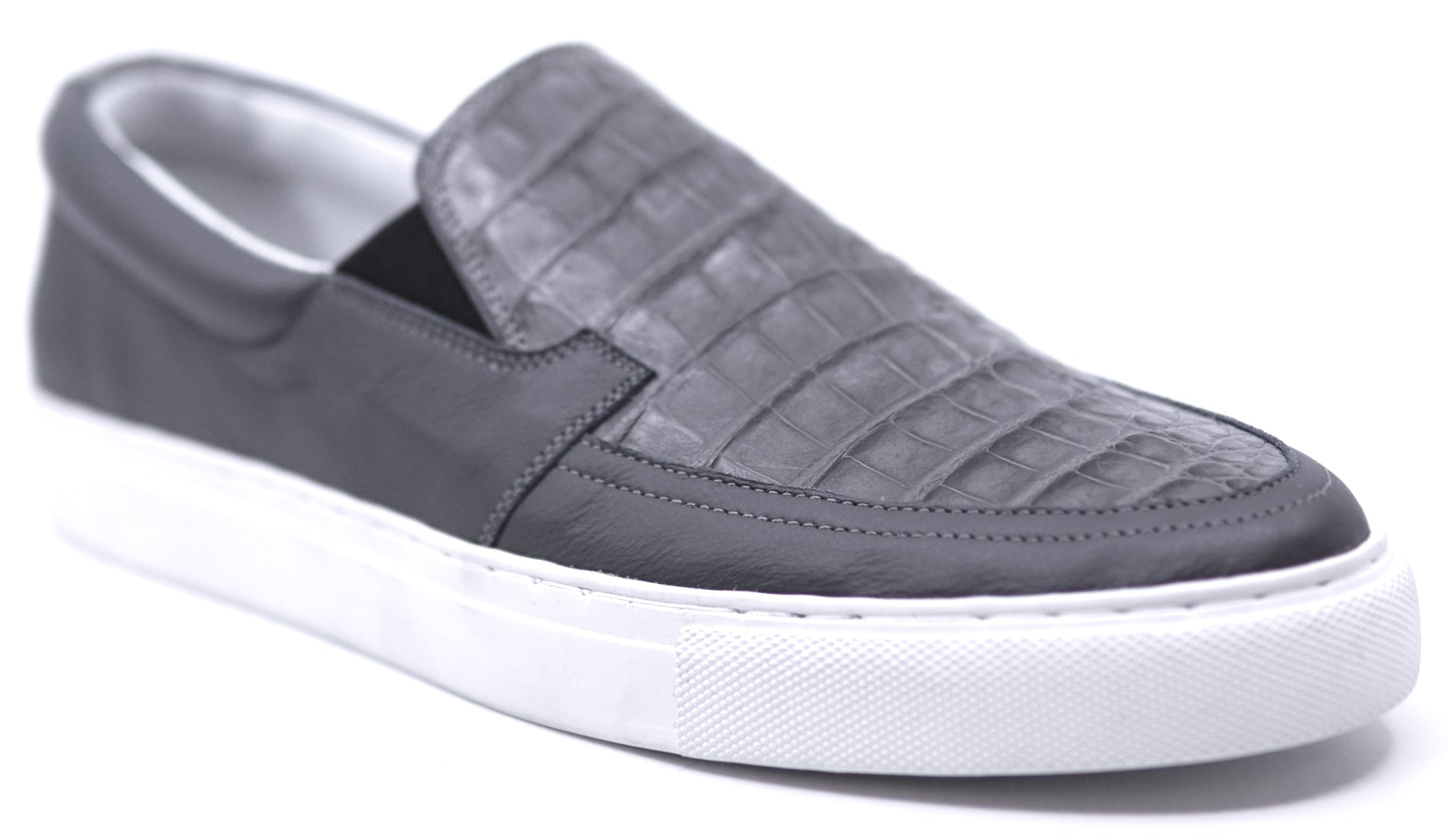 Crocodile & Leather Slip- On Sneaker image 2
