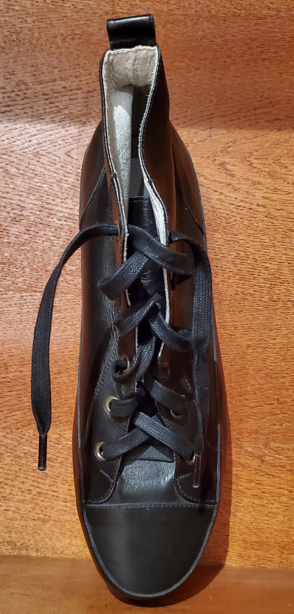 Black Leather High Top Sneakers US Men's 10.5 image 2