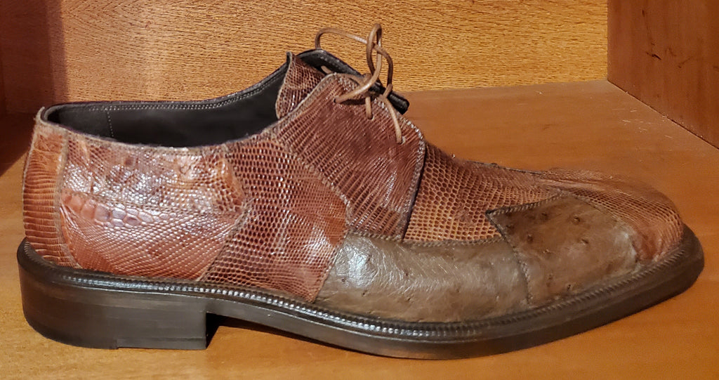 Cognac Ostrich and Lizard 007 US Men's 11.5 image 0