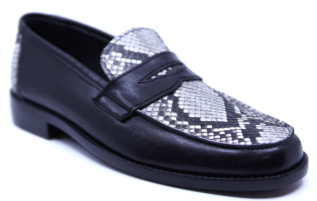 Natural Snake & Leather Loafer Dress Shoe image 2