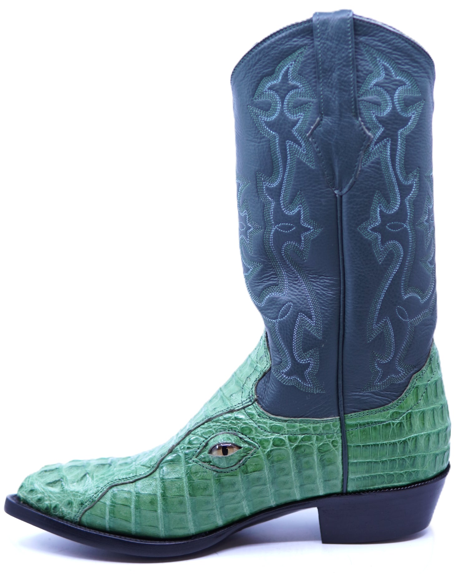 Hornback Caiman with Eyes Cowboy Boots image 1