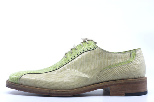 Beige and Green Alligator and Lizard Dress Shoe US 11 image 1
