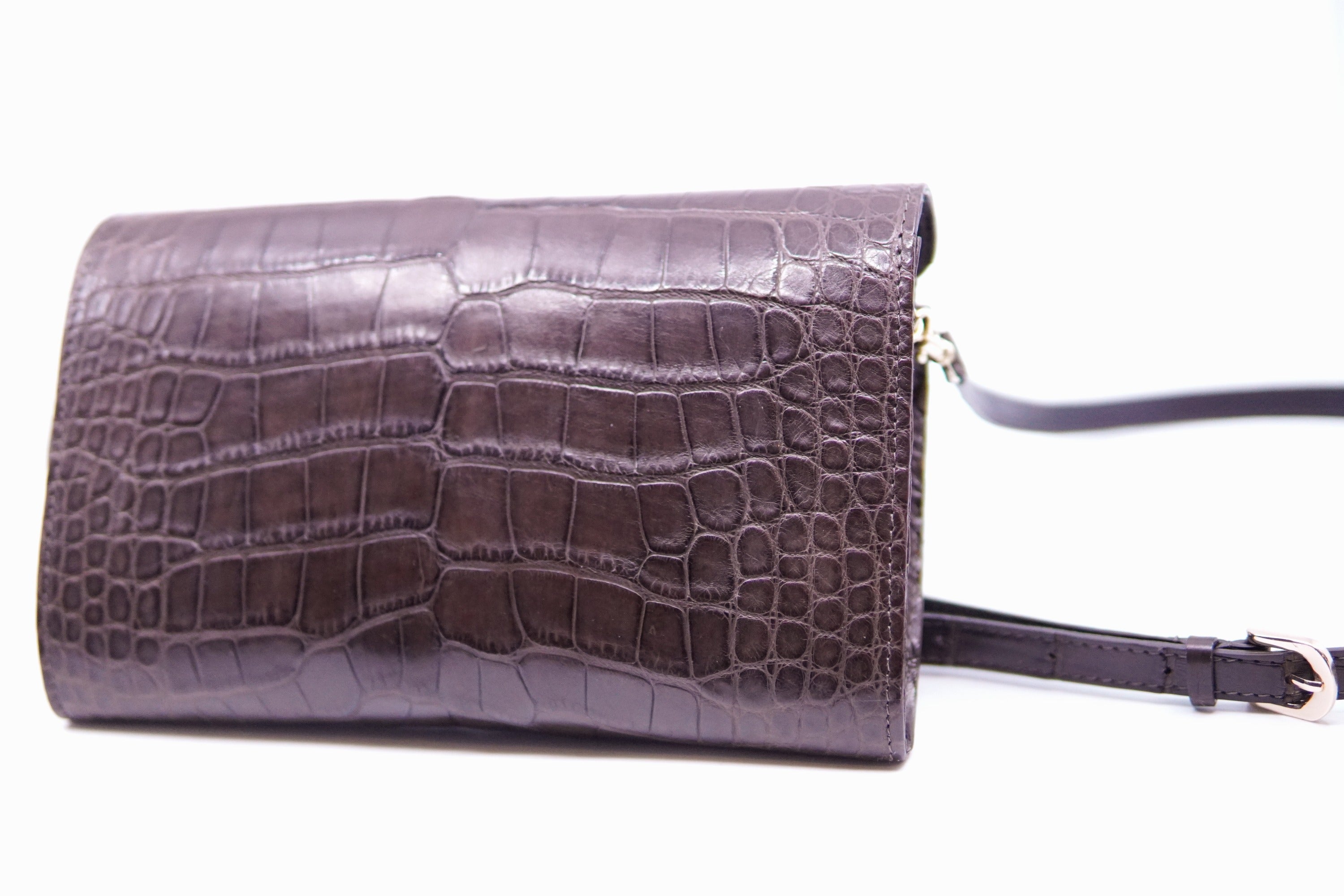Full Brown Alligator Clutch Purse image 1