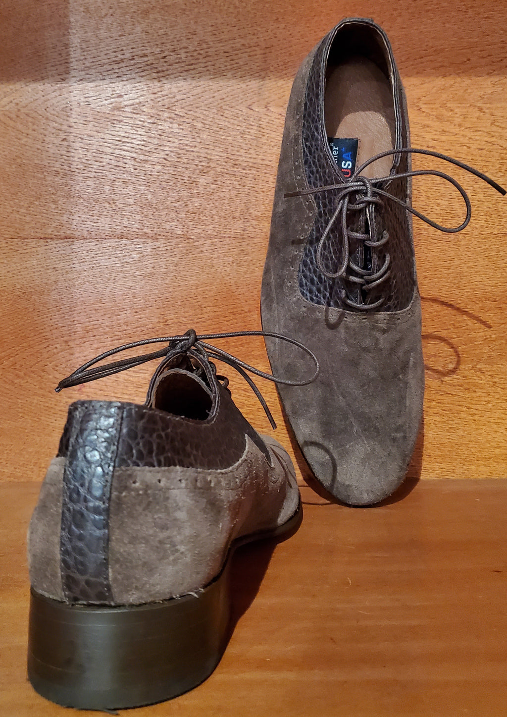Brown Buffalo & Suede Dress Shoe US Men's 10.5 image 3