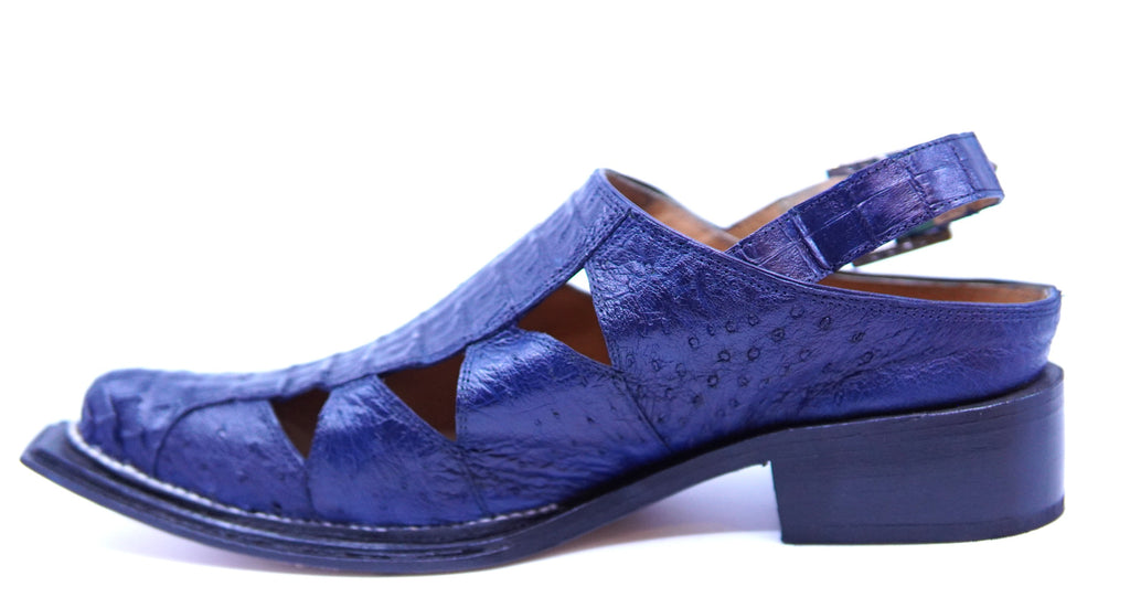 Navy Crocodile & Ostrich Sandal US 12.5 image 1