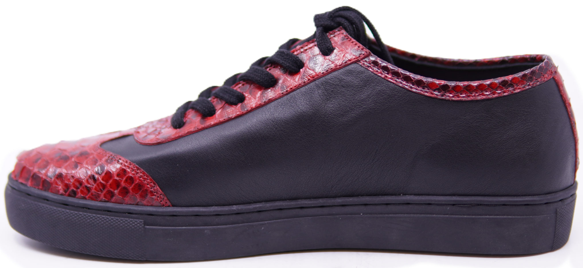 Genuine Red Snake & Black Leather Sneaker image 1