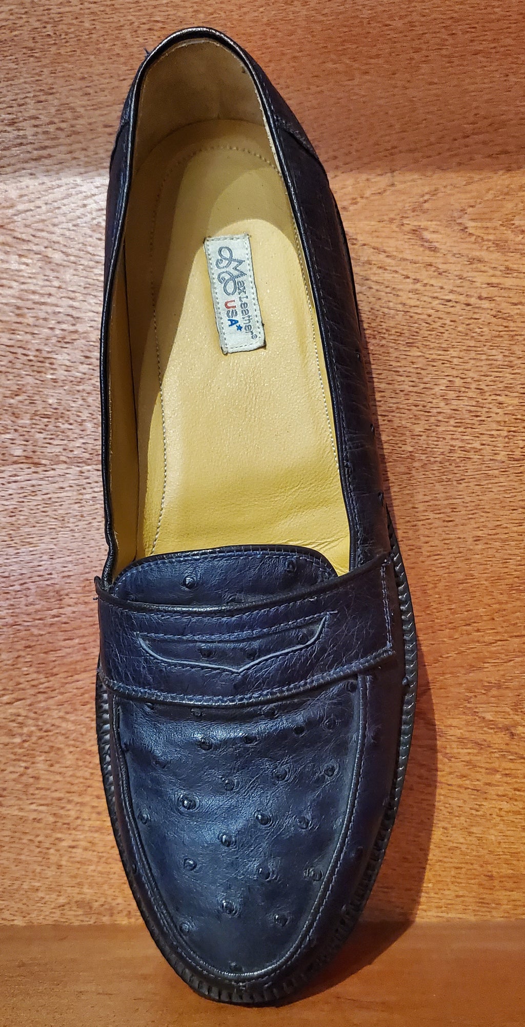 Navy Blue Ostrich Loafers US Men's 10.5 image 2
