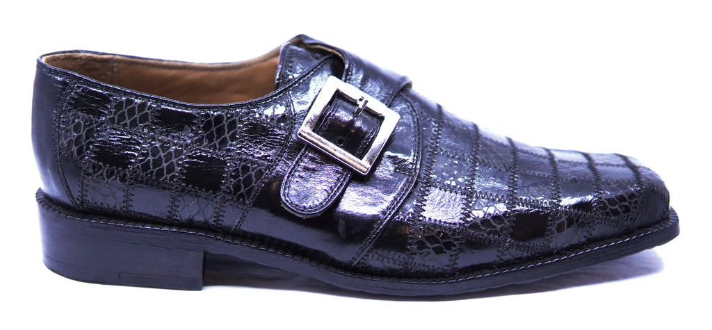 Leather & Printed Snake Troy Buckle Loafer Dress Shoe image 0