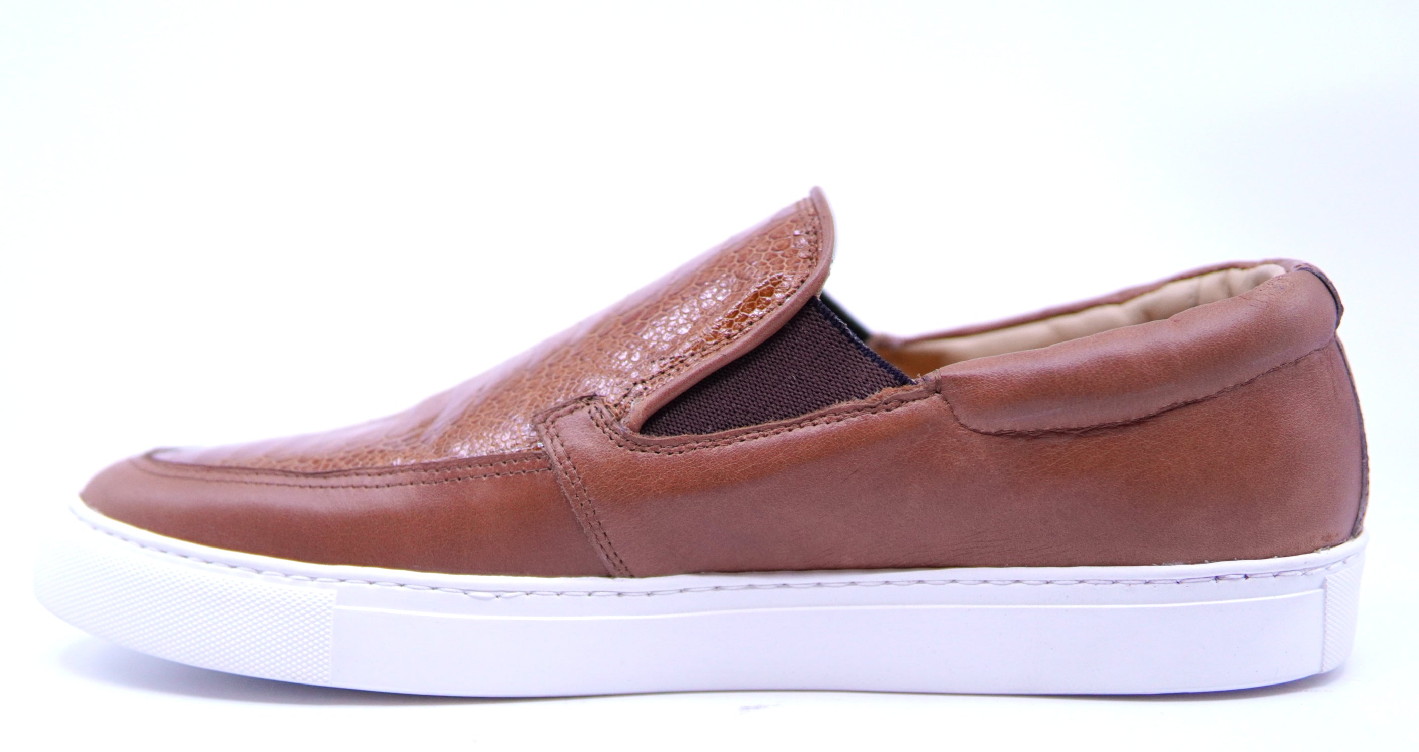 Cognac Ostrich Leg Slip-On US Men's 9.5 image 3