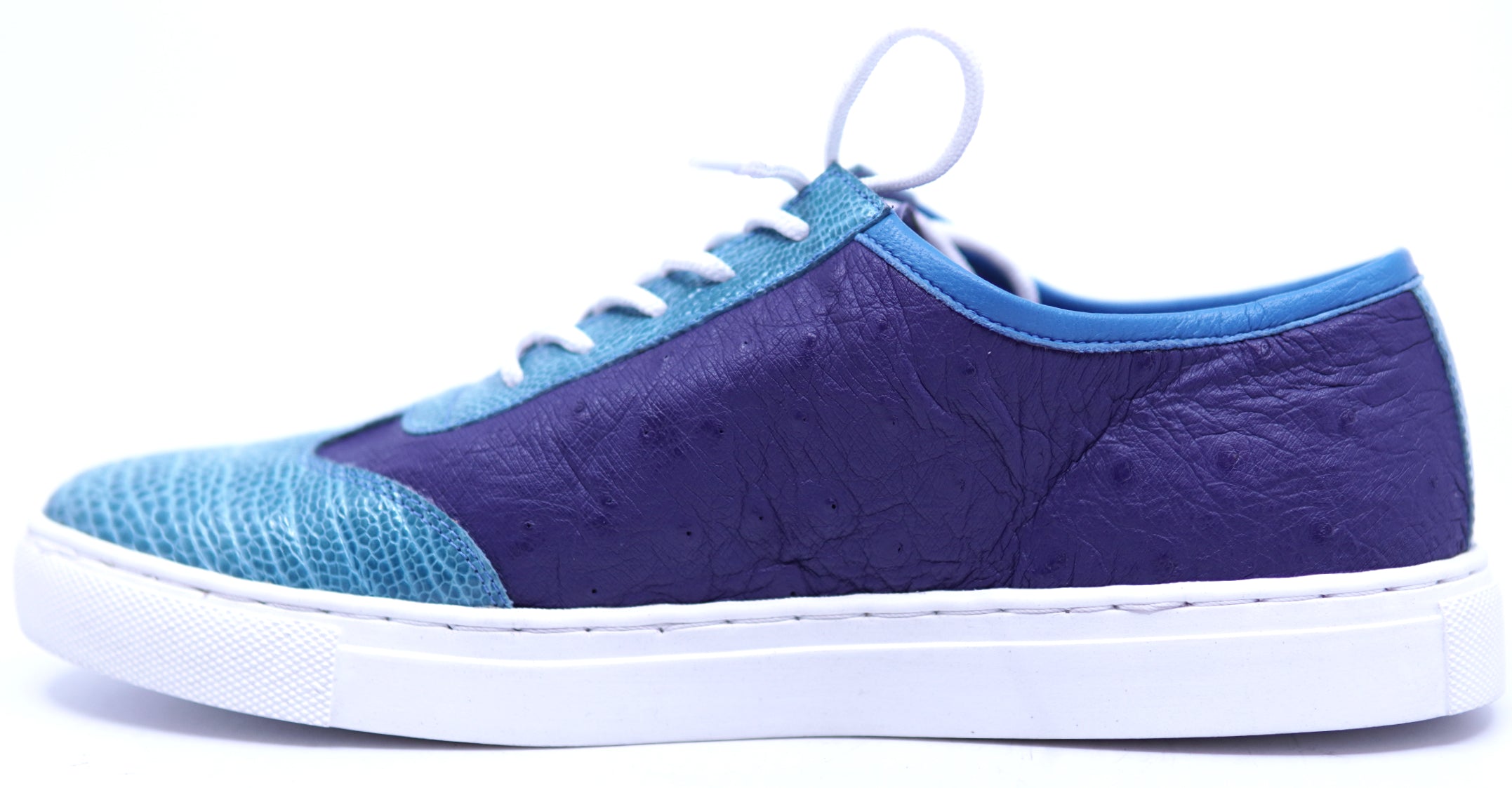 Genuine Purple Ostrich & Turquois Ostrich Leg Sneaker 7-US Women's image 1