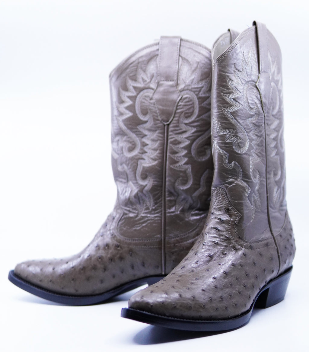 Brown Ostrich Boots US Men's 7.5 EE image 3